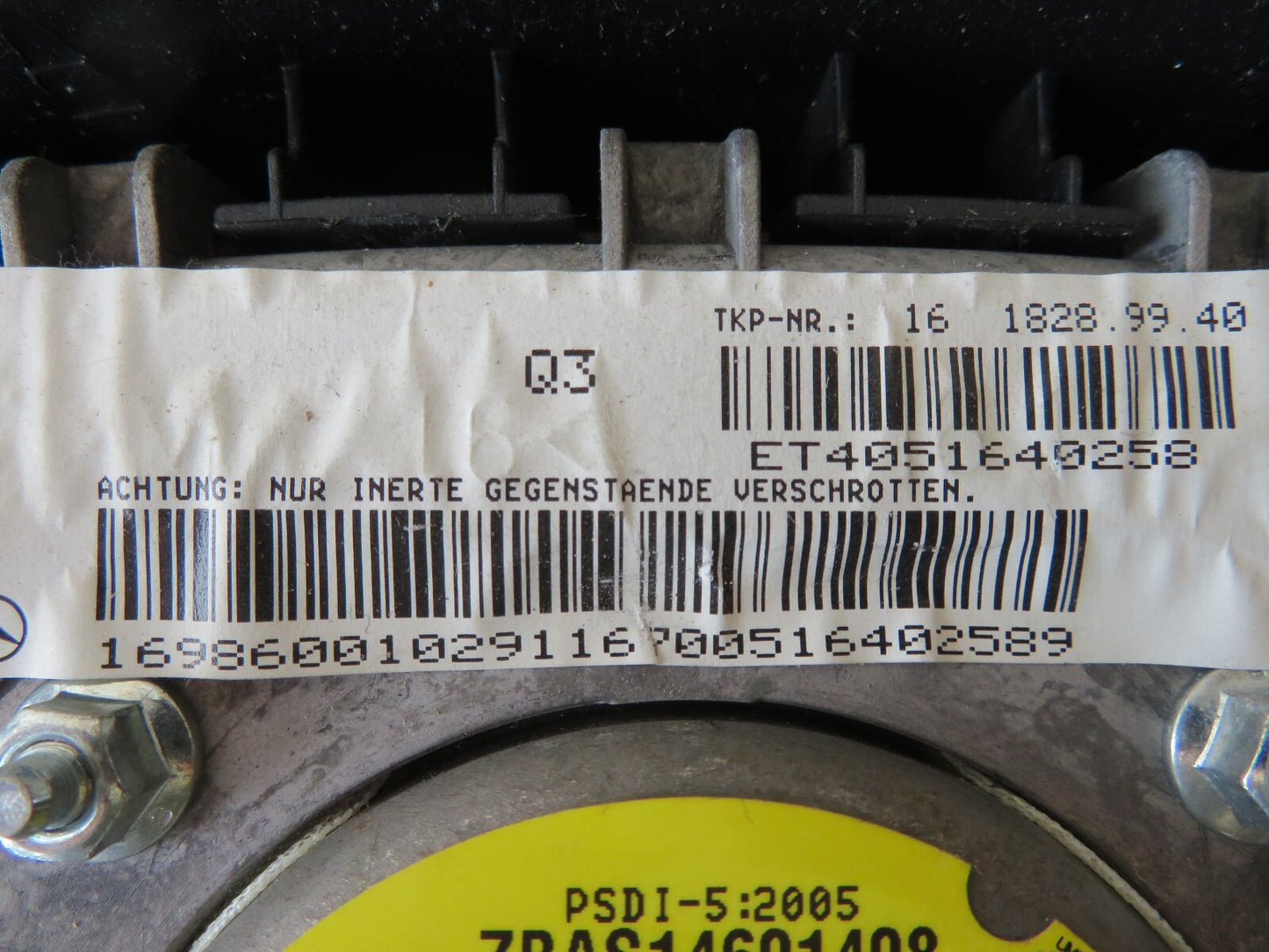 MERCEDES A-CLASS W169 STEERING WHEEL AIRBAG 2004-2008 AMS1129