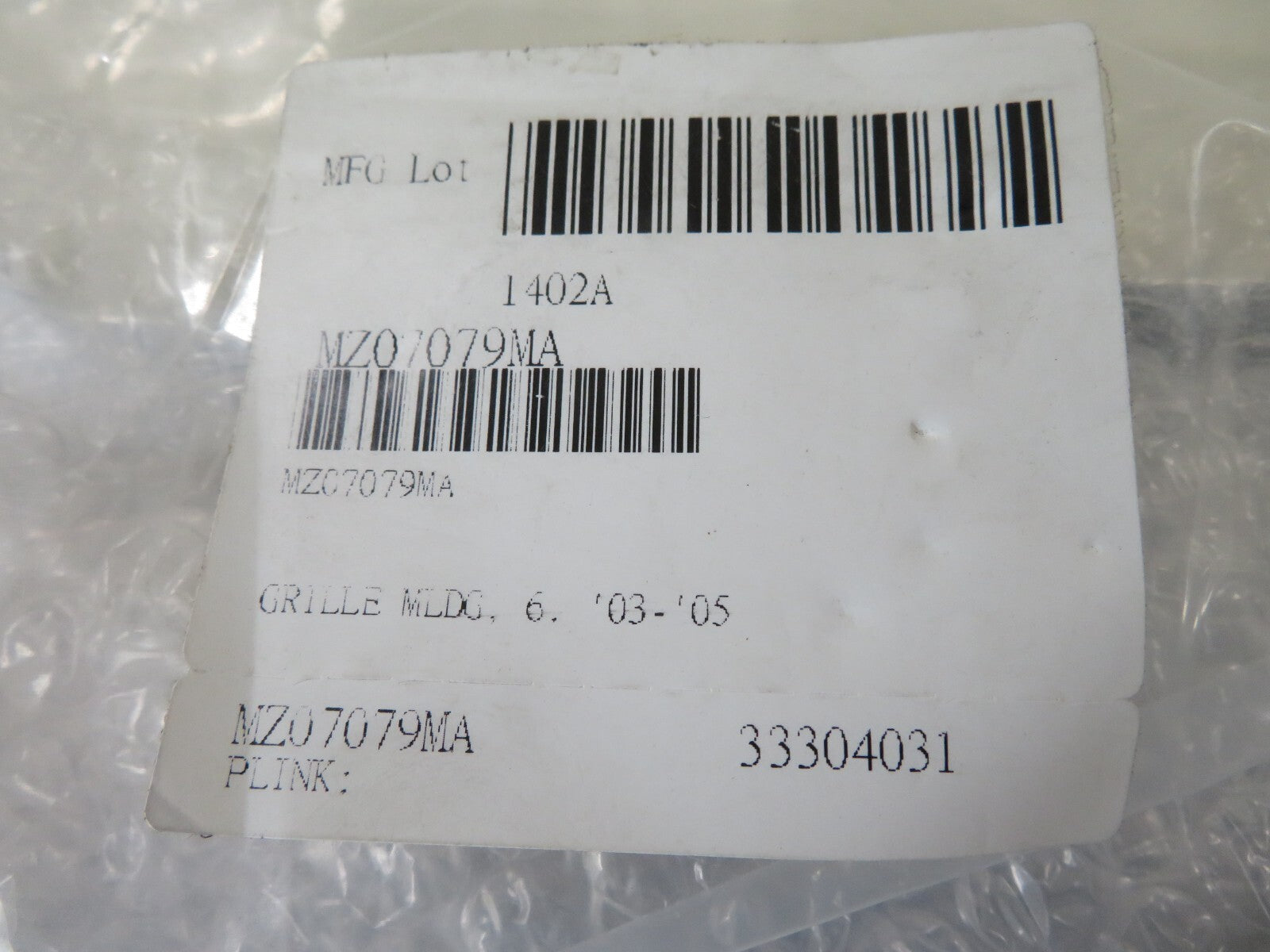 FRONT UPPER GRILLE CHROME TRIM FOR MAZDA 6 MZ0492305 2002-2008