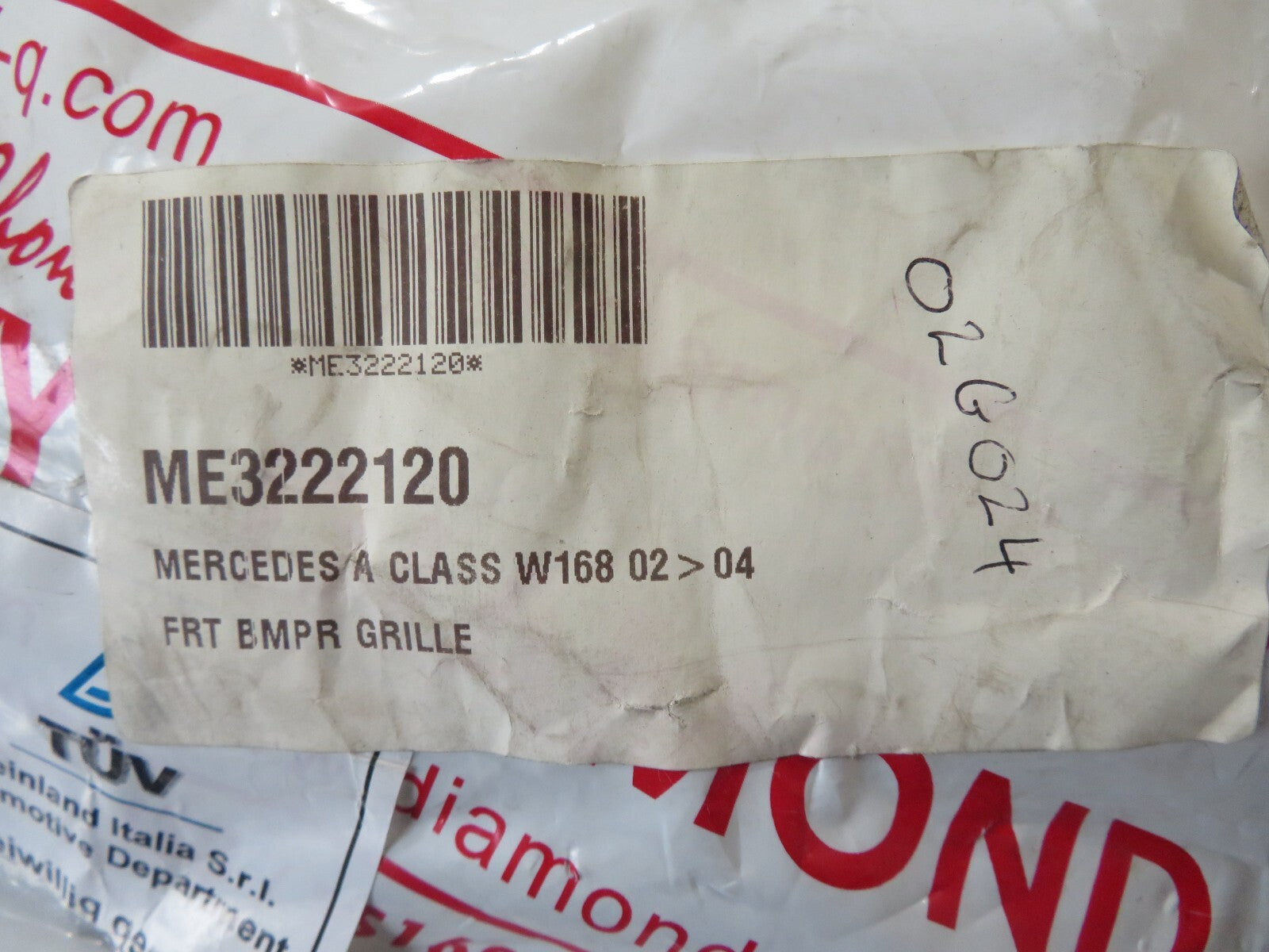 FRONT BUMPER GRILLE ME3222120 FOR MERCEDES A CLASS W168 2002-2004