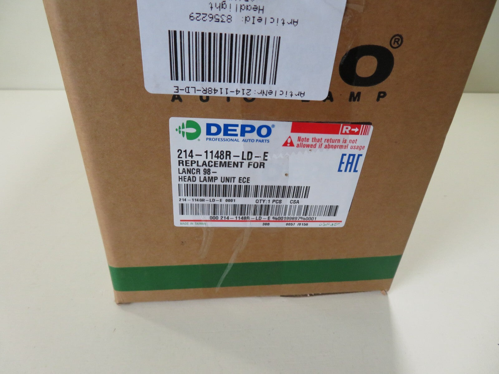 OS DRIVER RH HEADLIGHT FOR LIGHT FOR MITSUBISHI LANCER DEPO 214-1148R-LD-E 95-03