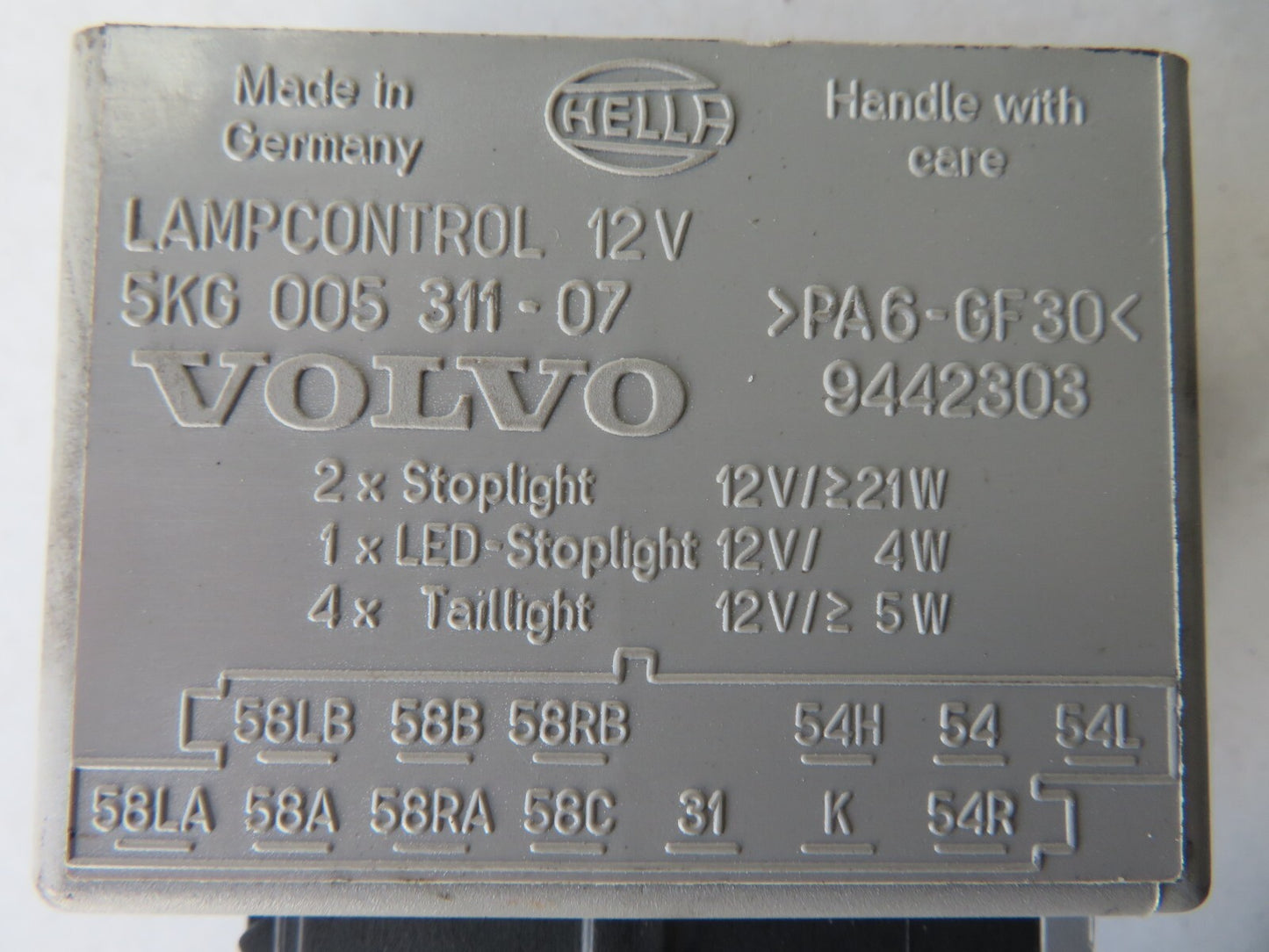 VOLVO C70 LAMP CONTROL MODULE RELAY 9442303 1999-2004 AMS1156-6