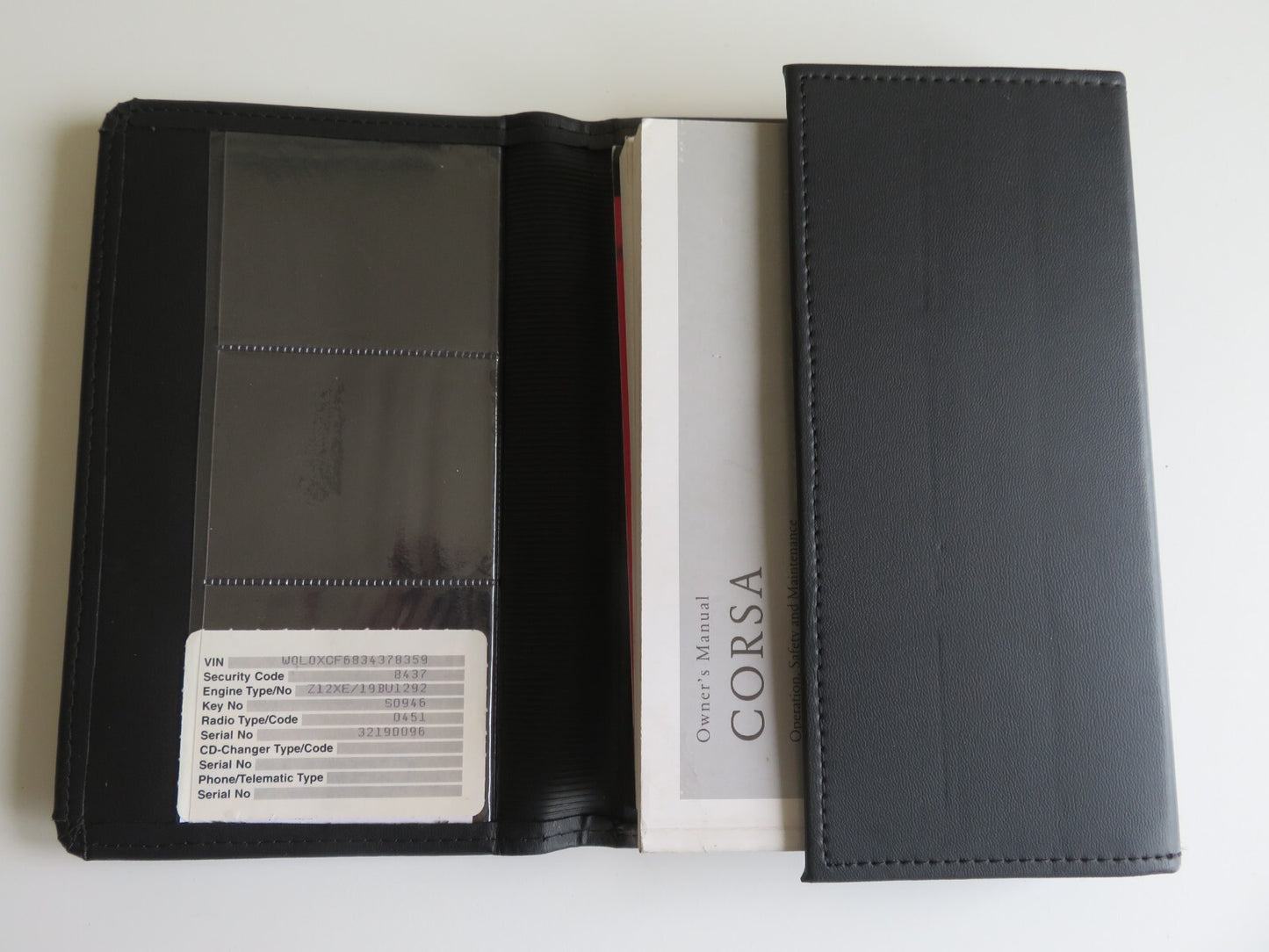 VAUXHALL CORSA C OWNERS MANUAL WITH FOLDER 2000-2006 HM4-4