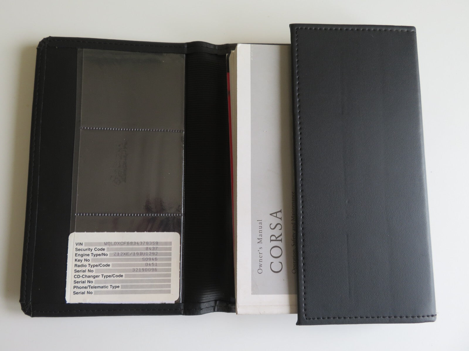 VAUXHALL CORSA C OWNERS MANUAL WITH FOLDER 2000-2006 HM4-4