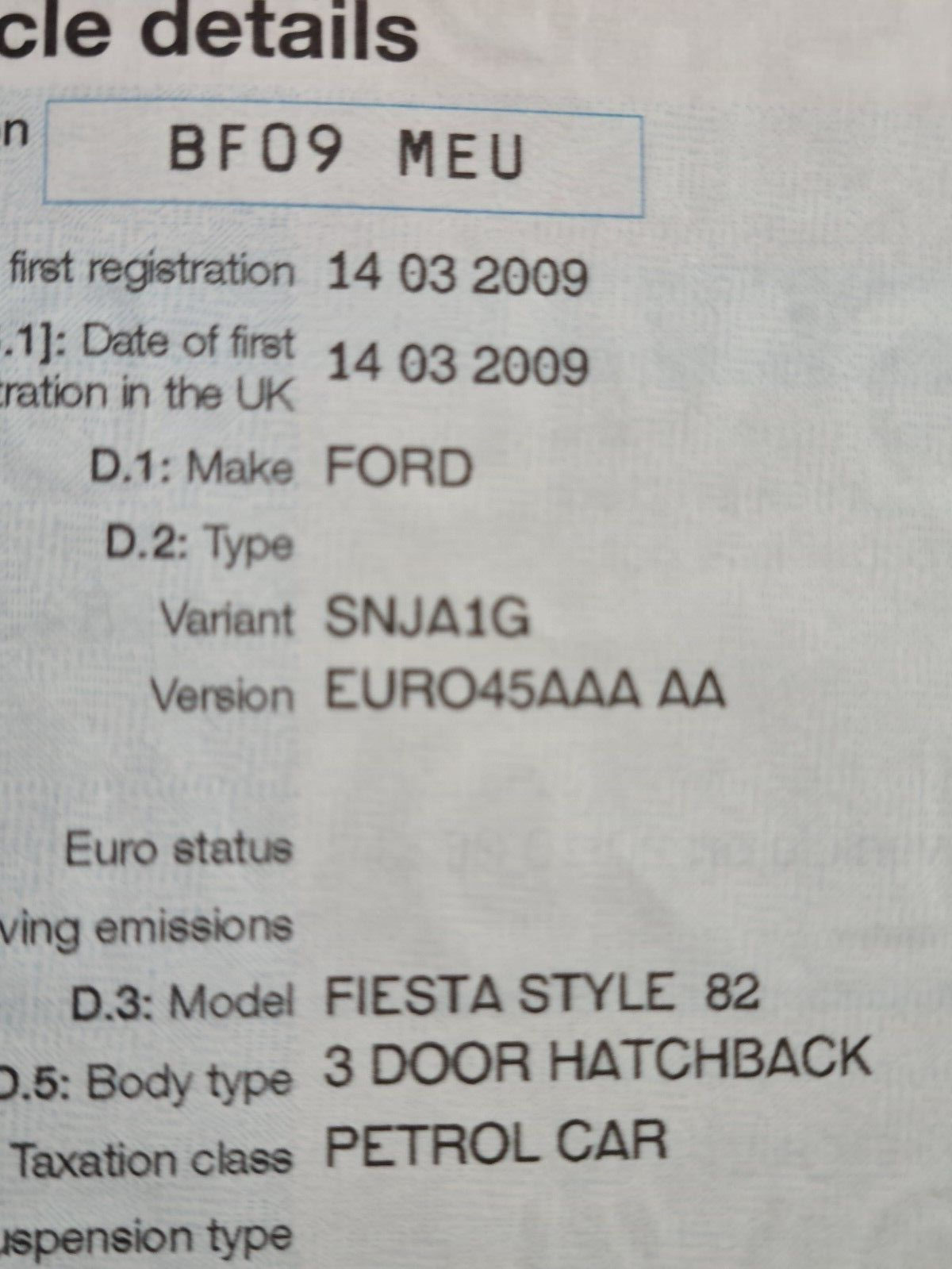 FORD FIESTA MK7 1.25 MANUAL 5 SPEED GEARBOX 8A6R7002CA 2009-2012 88K MILES