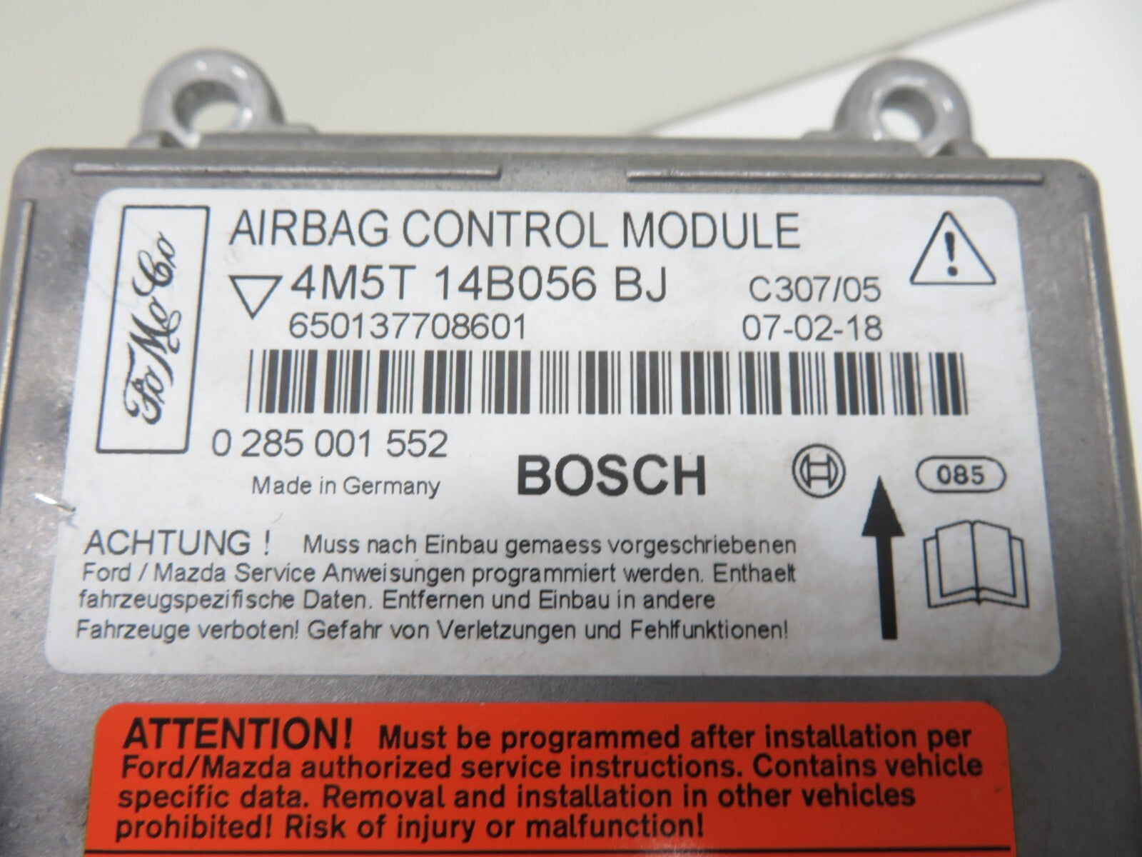 FORD FOCUS ST225 AIR BAG CONTROL MODULE ECU 4M5T-149056-BJ 2005-2011