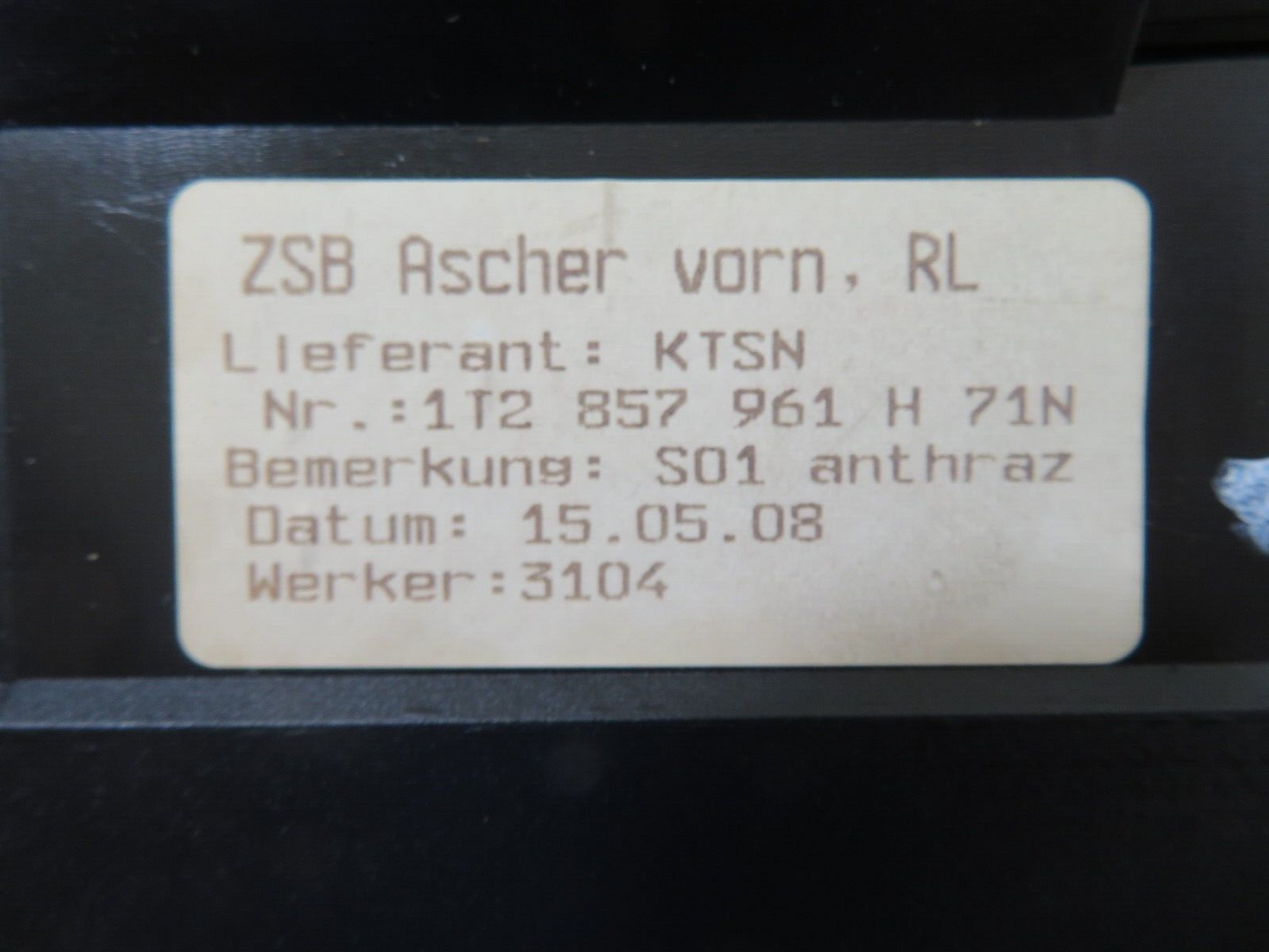 VOLKSWAGEN VW TOURAN FRONT ASHTRAY 12V SOCKET 1T2857961H 2003-2009 1014-2