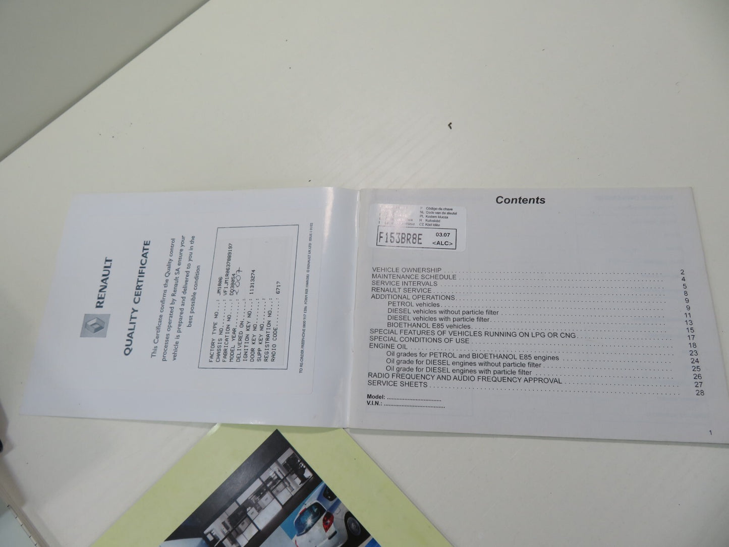 RENAULT SCENIC OWNERS MANUAL WITH FOLDER 2006-2009 1559-28