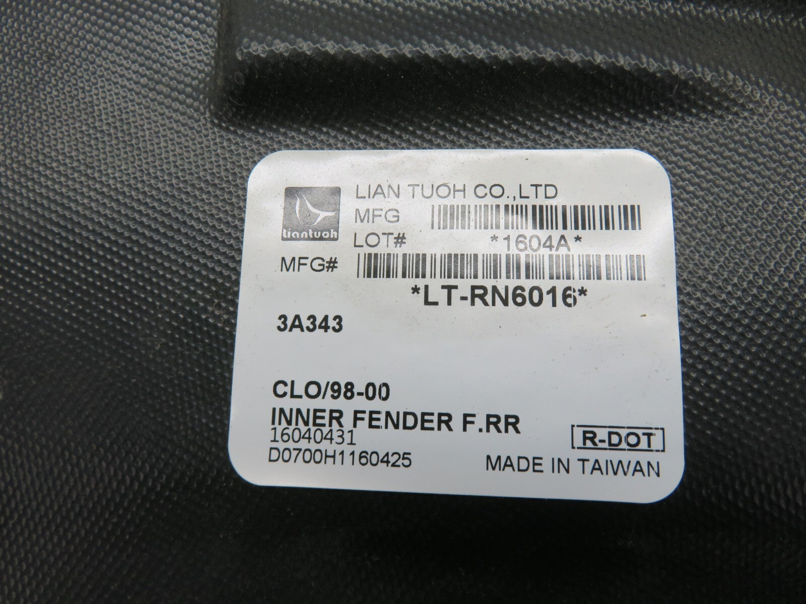 OS DRIVER FRONT INNER WHEEL ARCH LINER FOR RENAULT CLIO 1998-2001 LT-RN6016