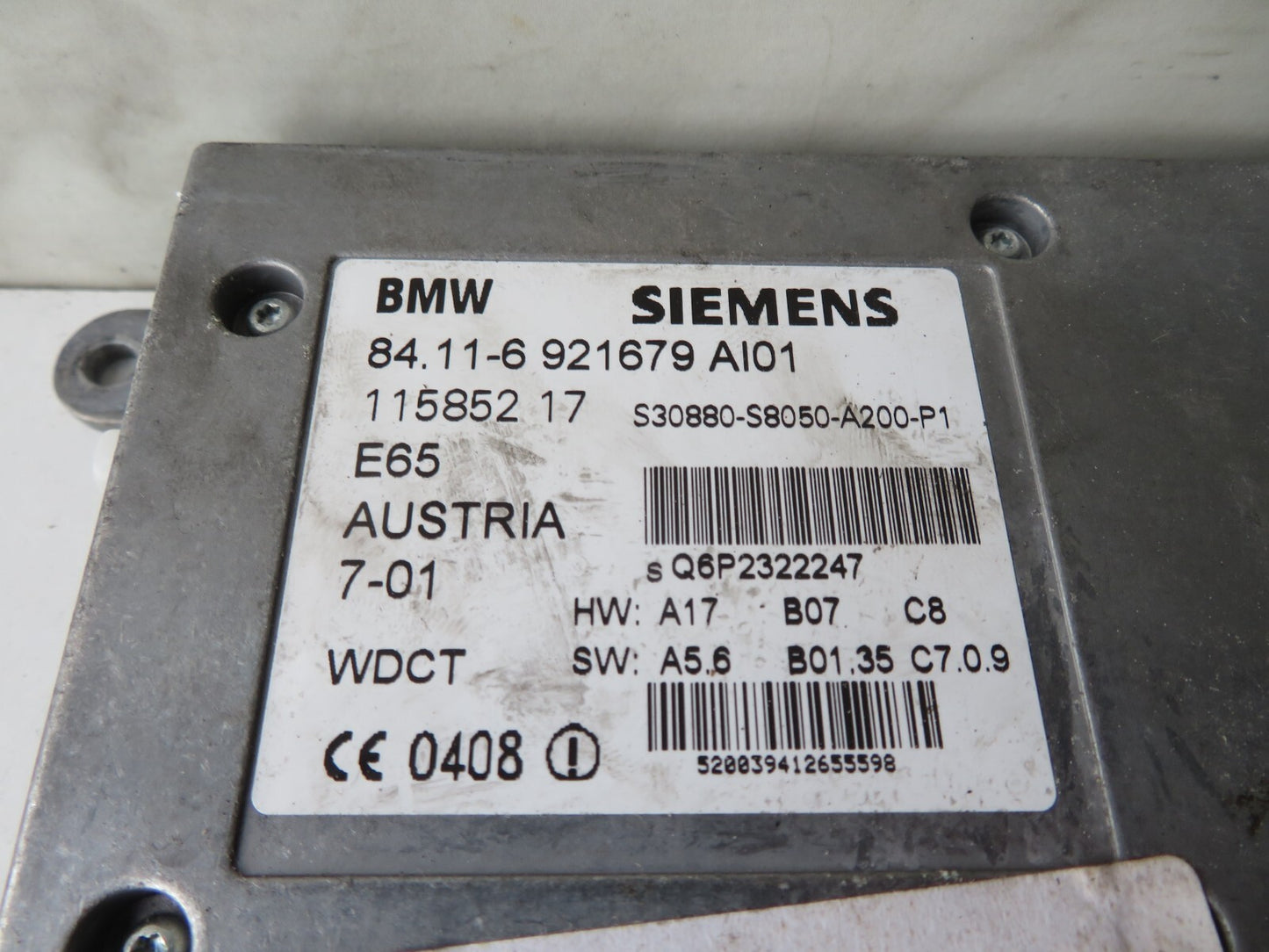 BMW 7 SERIES E65 E66 PHONE TRANSMITTER RECEIVER 6921679 2001-2008 AMS1429-2