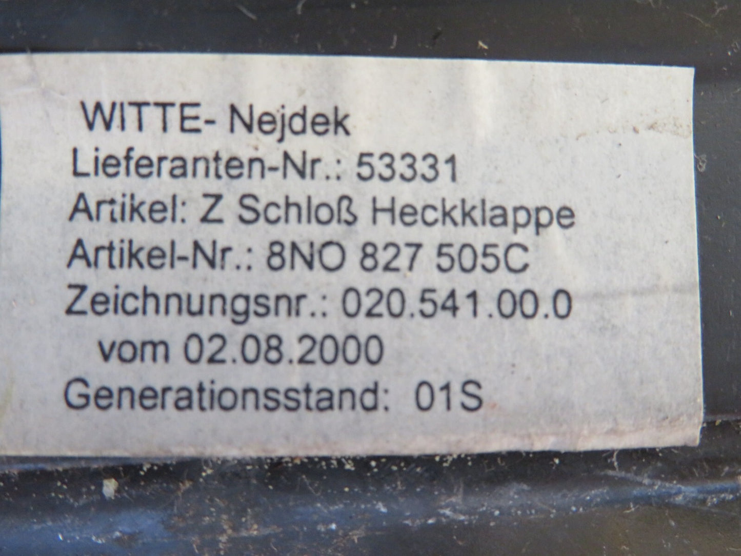 AUDI TT MK1 BOOT LOCK CATCH 8n0827505c 1998-2004 B6