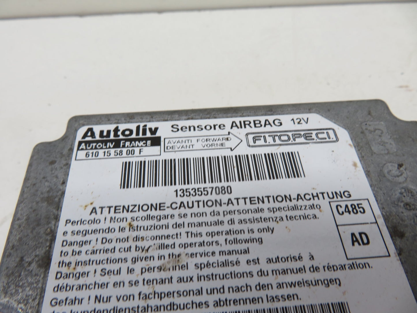 PEUGEOT BIPPER 1.4 610155800 AIR BAG CONTROL MODULE 2008-2015 1734-5