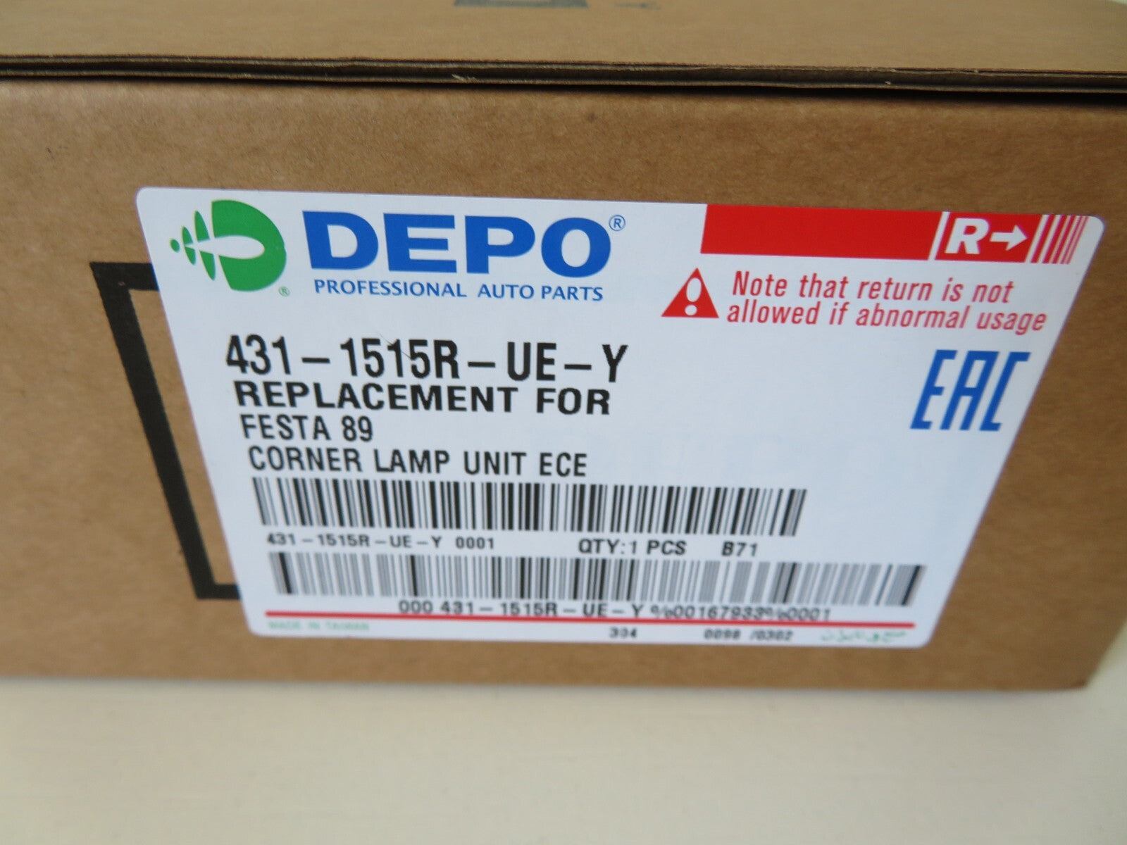 OS DRIVER FRONT INDICATOR LIGHT FOR FORD FIESTA 1989-1997 DEPO