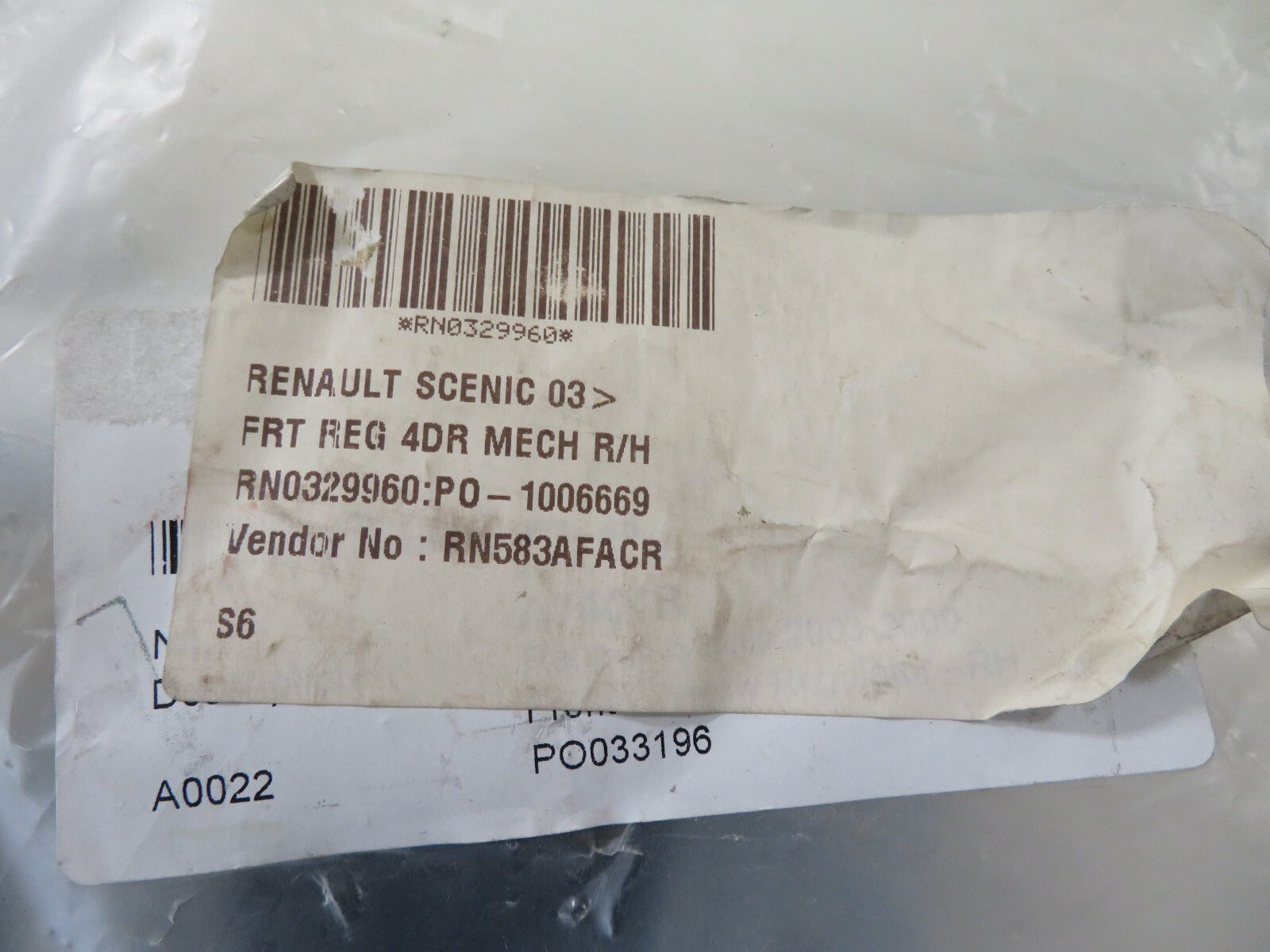 OSF FRONT RIGHT WINDOW REGULATOR LS4592 FITS RENAULT SCENIC 2003-2010 #RST