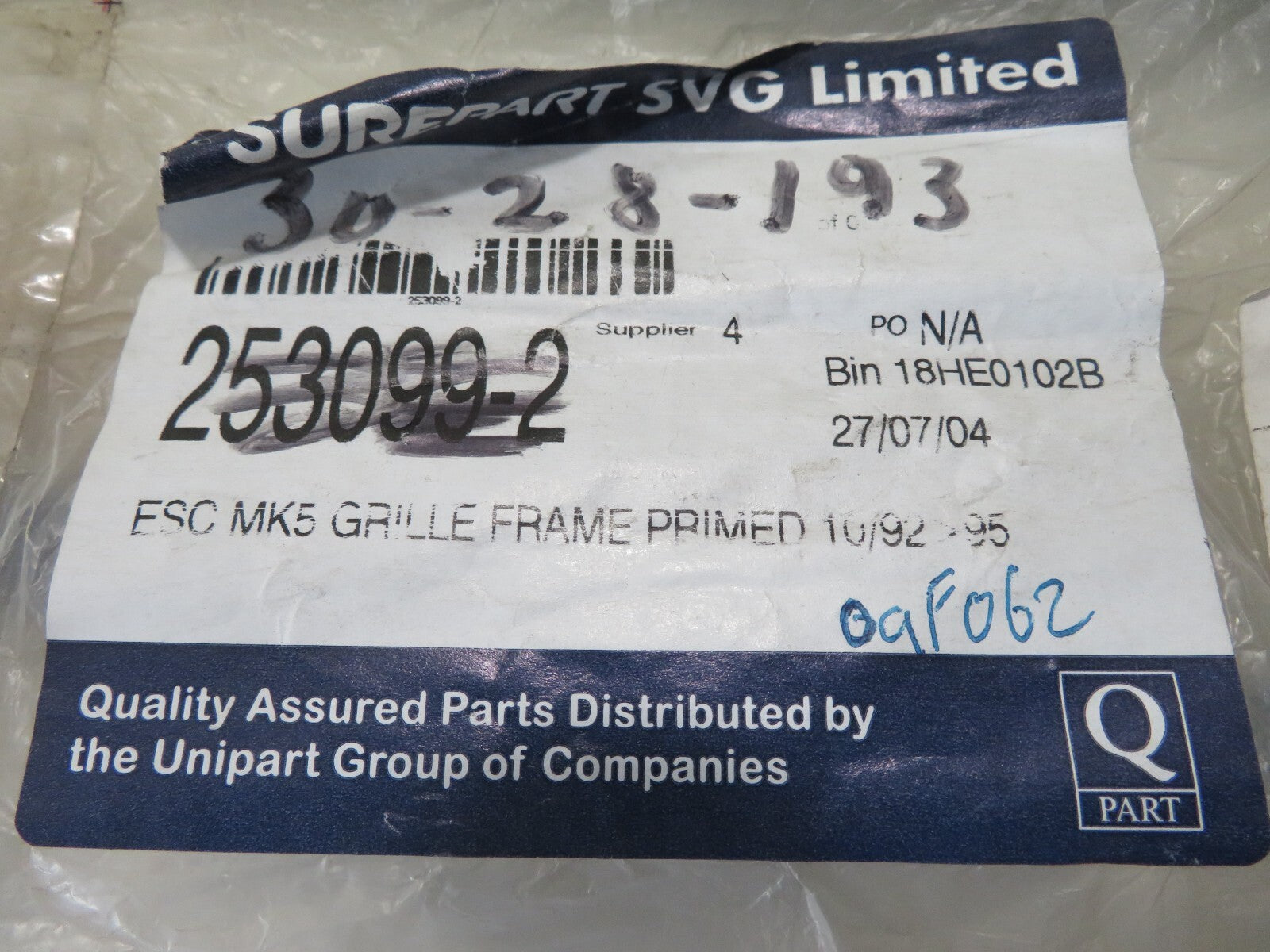 FRONT GRILLE FRAME FOR FORD ESCORT FD0262315 1990-1995