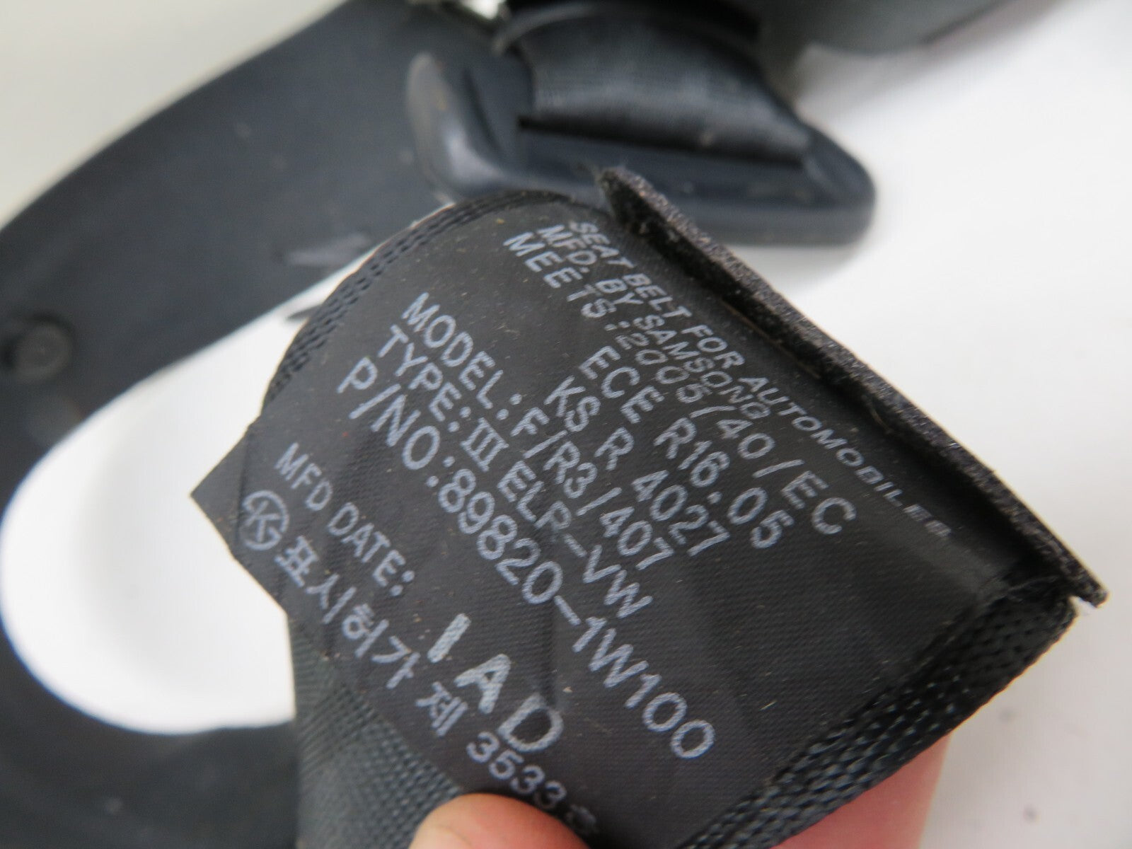 KIA RIO RH OSR REAR SEAT BELT 89820-1W100 2011-2014 #1246-7