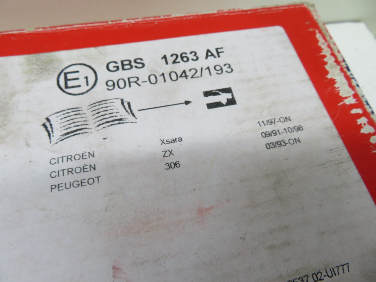 REAR BRAKE SHOES FOR CITROEN XSARA ZX PEUGEOT 306 UNIPART GBS1263AF