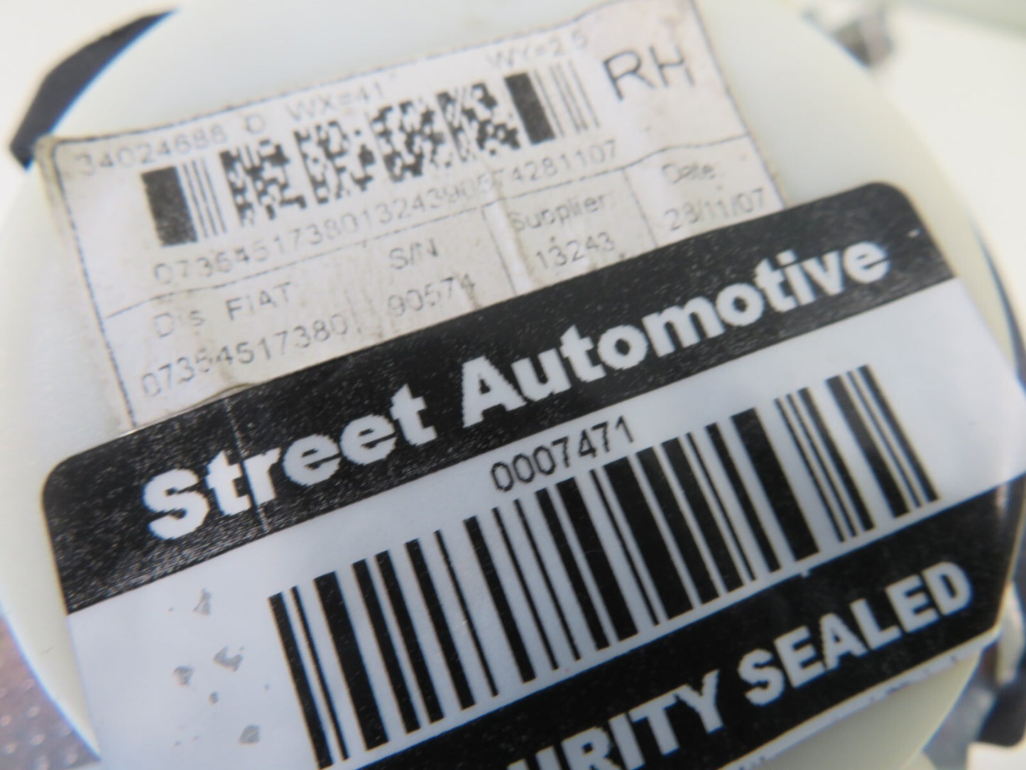 FIAT 500 OSR DRIVER REAR SEAT BELT 07354517380 2007-2014 1728-7