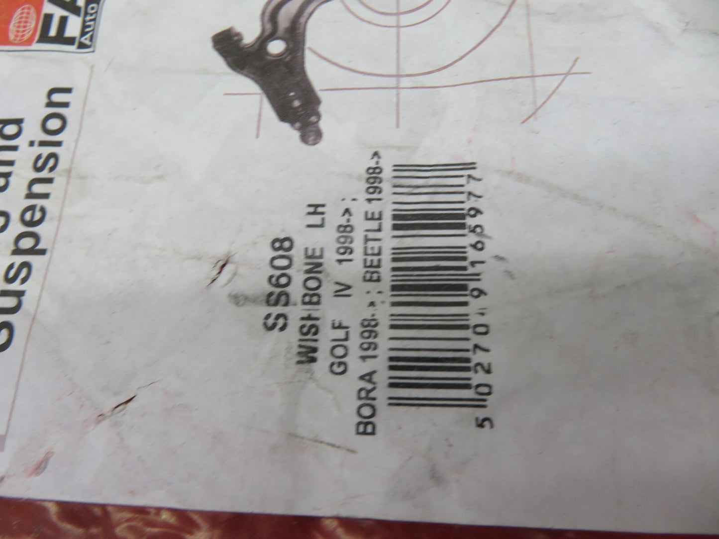 NS PASSENGER LEFT FRONT LOWER WISHBONE ARM FOR VW GOLF MK4 1998-2003