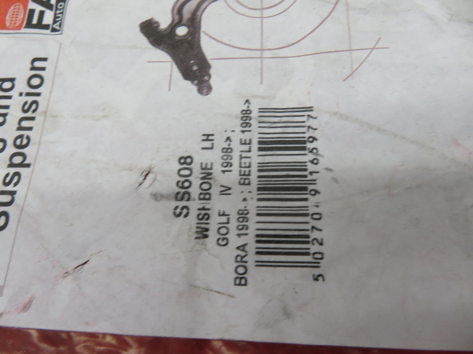 NS PASSENGER LEFT FRONT LOWER WISHBONE ARM FOR VW GOLF MK4 1998-2003