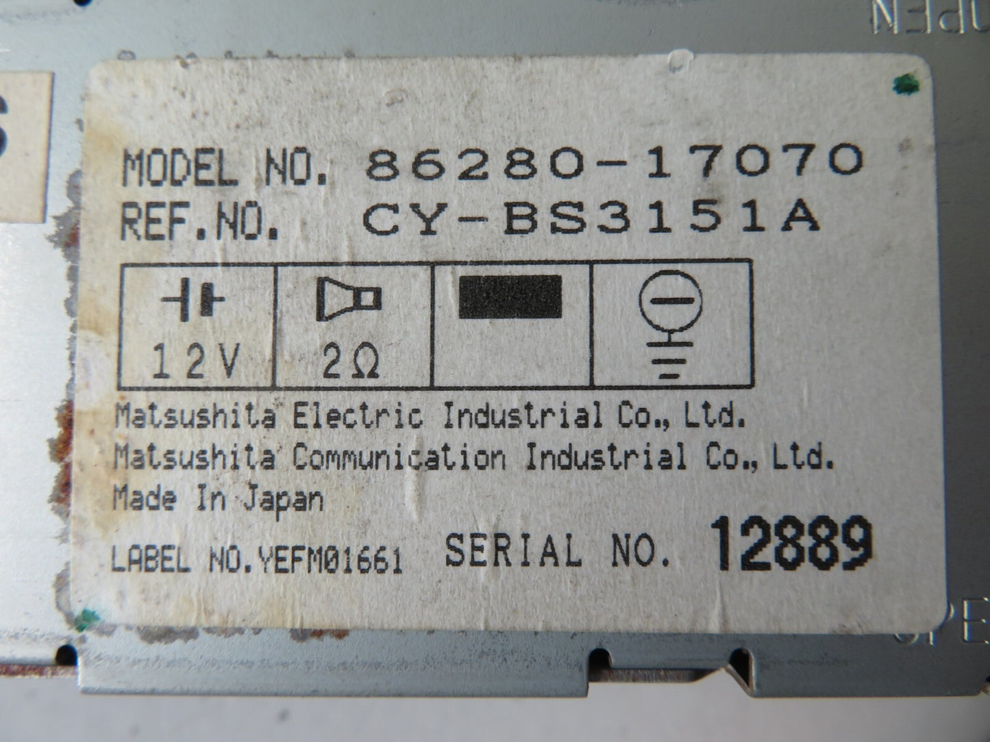 TOYOTA MR2 MK2 DRIVER SIDE SUBWOOFER AMPLIFIER 86280-17070 90-00 AS4 SA-2