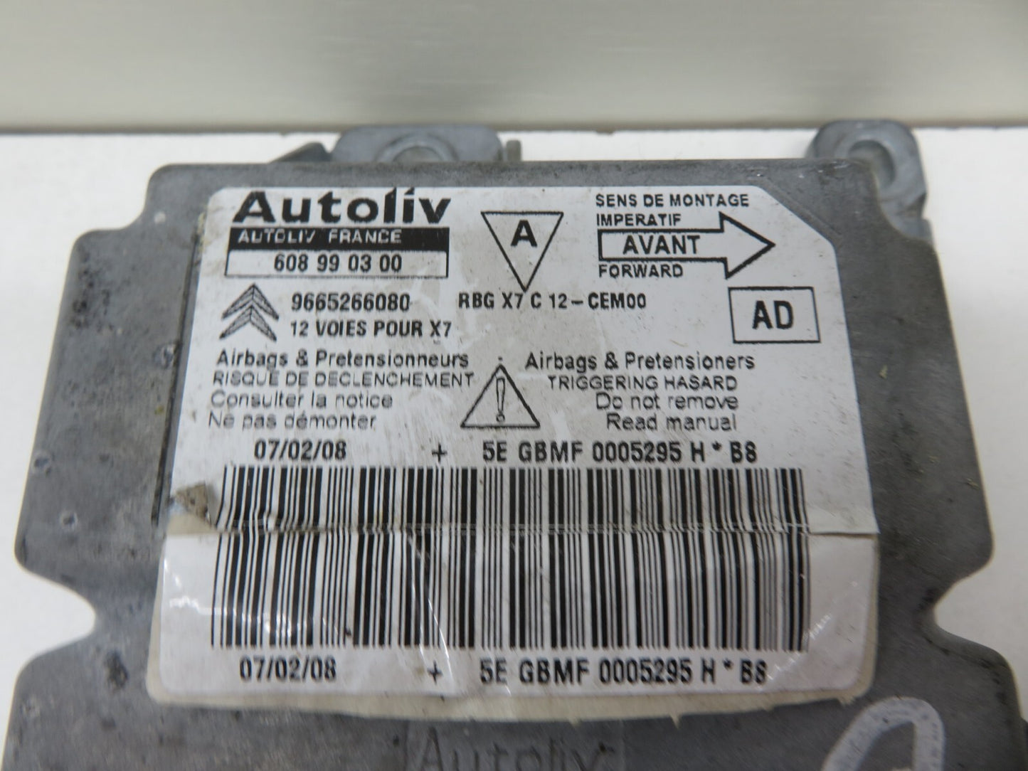 CITROEN C5 X7 AIR BAG CONTROL MODULE 9665266080 2008-2015 1528-9