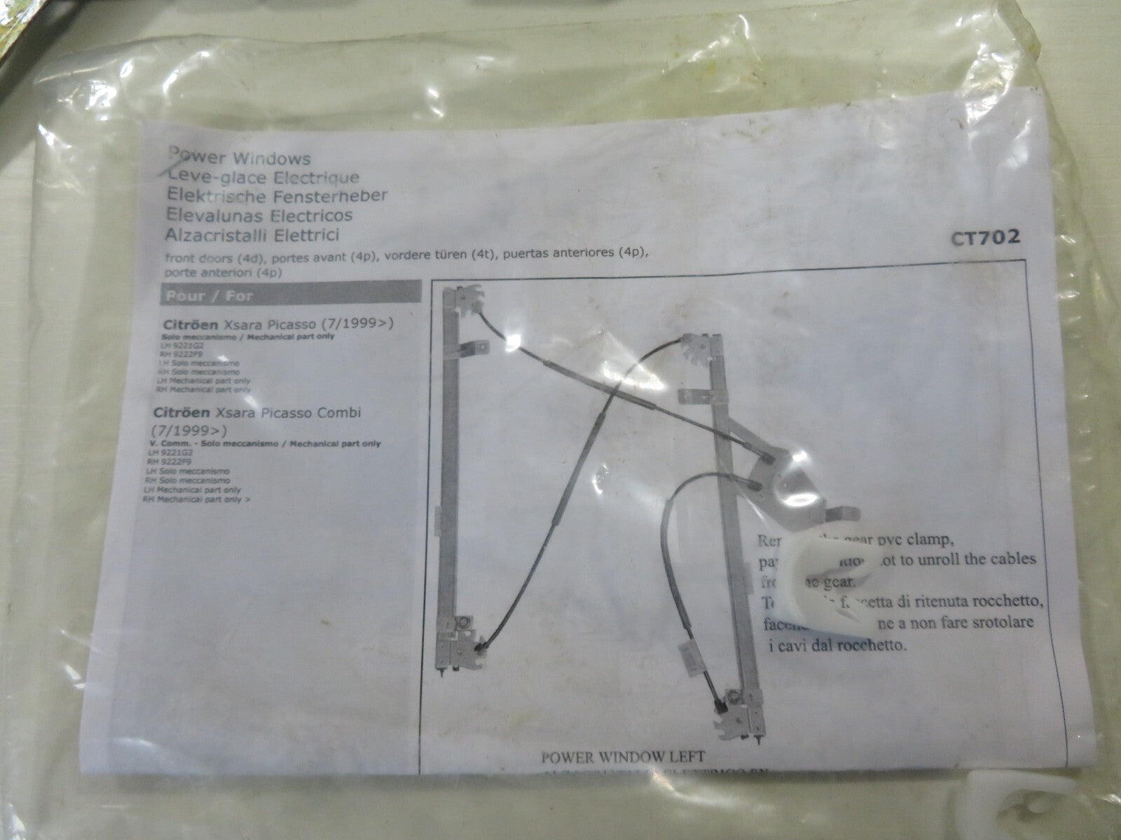 NSF LH PASSENGER WINDOW REGULATOR FOR CITROEN XSARA PICASSO 1999-2010 #RMT