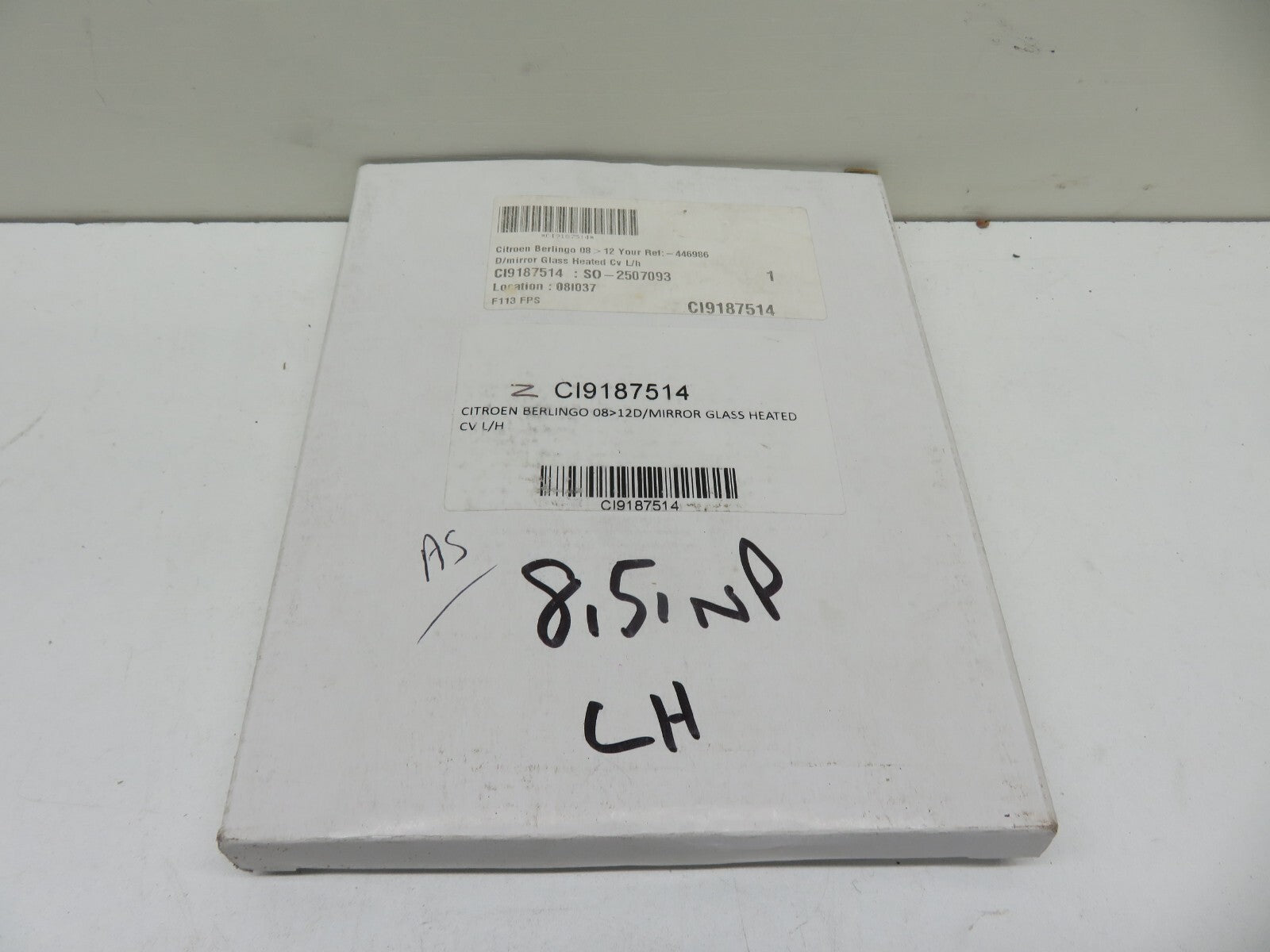 PEUGEOT PARTNER CITROEN BERLINGO LEFT MIRROR GLASS CI9187514 2008-2012