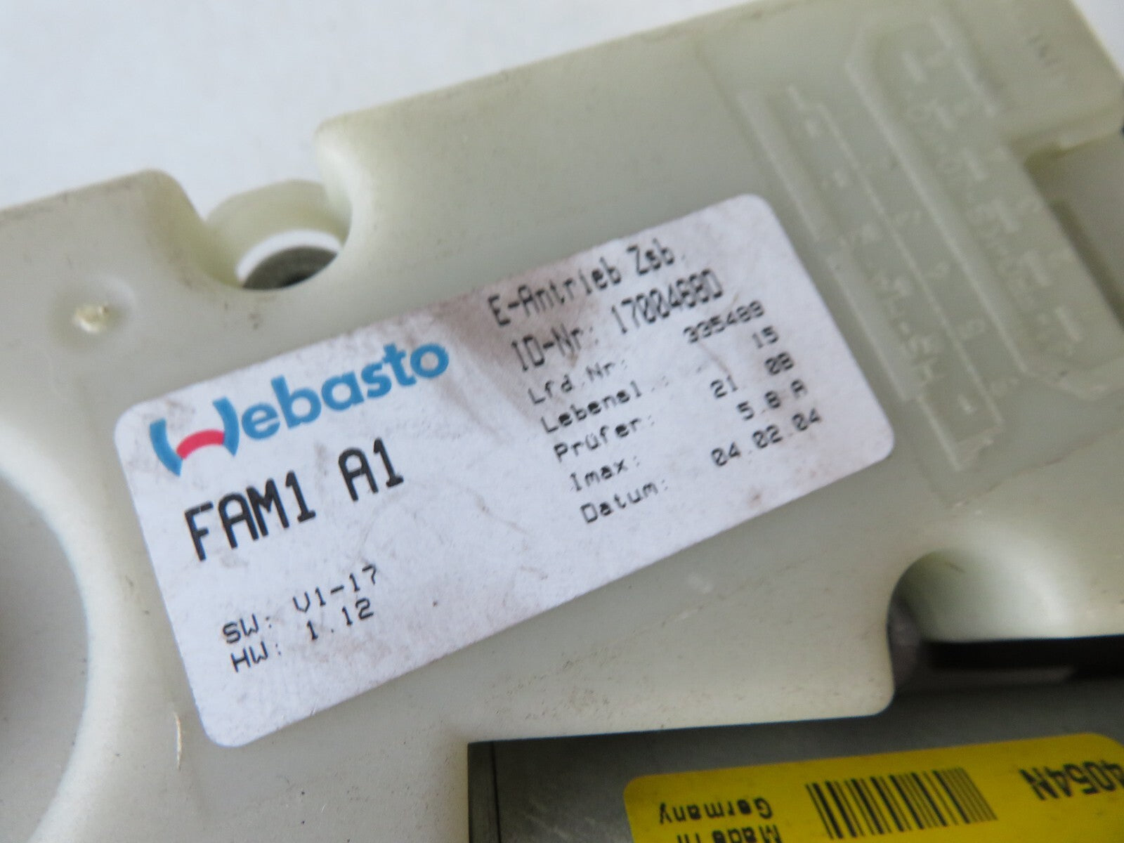 PEUGEOT 307 SW SUNROOF MOTOR 1700469J 404424 2005-2008  MIX1605-3