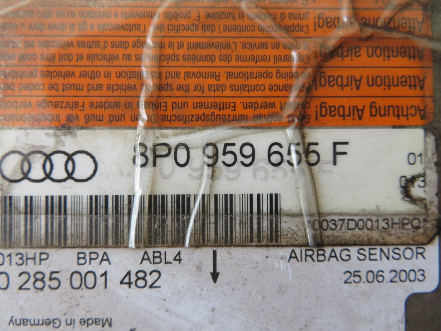 AUDI A3 8P AIR-/-/BAG ECU MODULE 8P0959655F 2003-2008 AMS1417