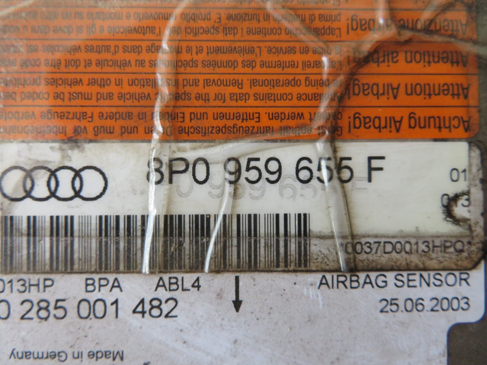 AUDI A3 8P AIR-/-/BAG ECU MODULE 8P0959655F 2003-2008 AMS1417