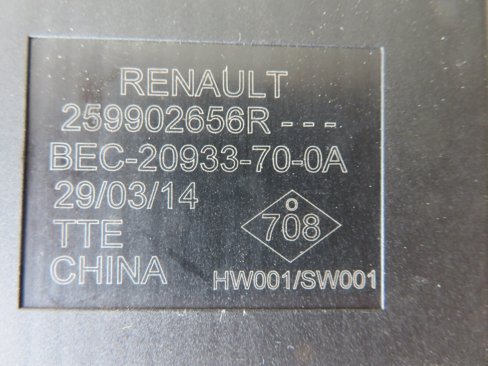 RENAULT TWINGO BODY CONTROL MODULE 259902656r 2014-2017 AMS1558