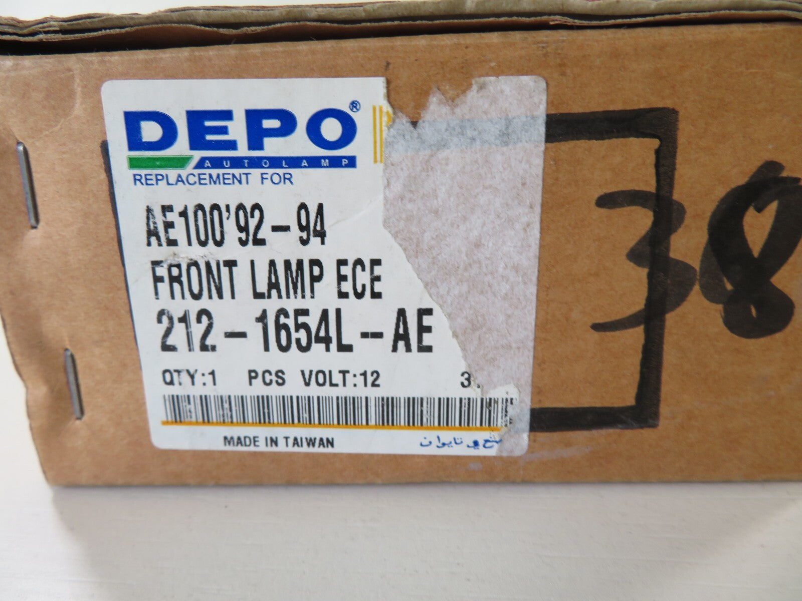 NS PASSENGER LH FRONT INDICATOR LIGHT FOR TOYOTA COROLLA 212-1654L-AE 1992-1994