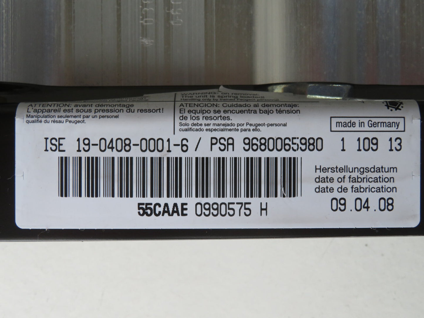 PEUGEOT 207CC  ROLL OVER BAR 9680065980 2006-2013 REF1