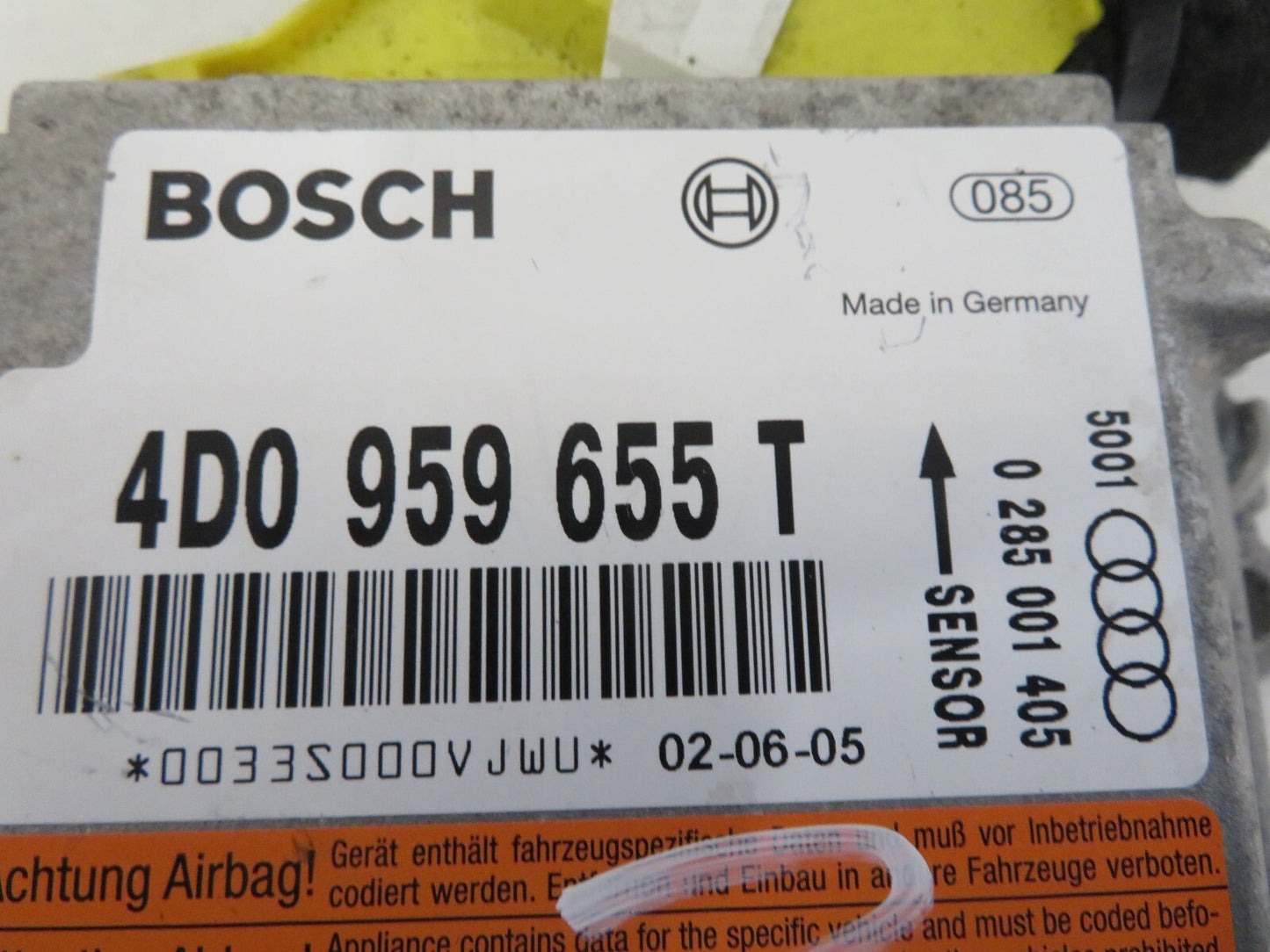 AUDI A8 D2 AIR BAG CONTROL MODULE 4D0959655T 1998-2002 1426-3