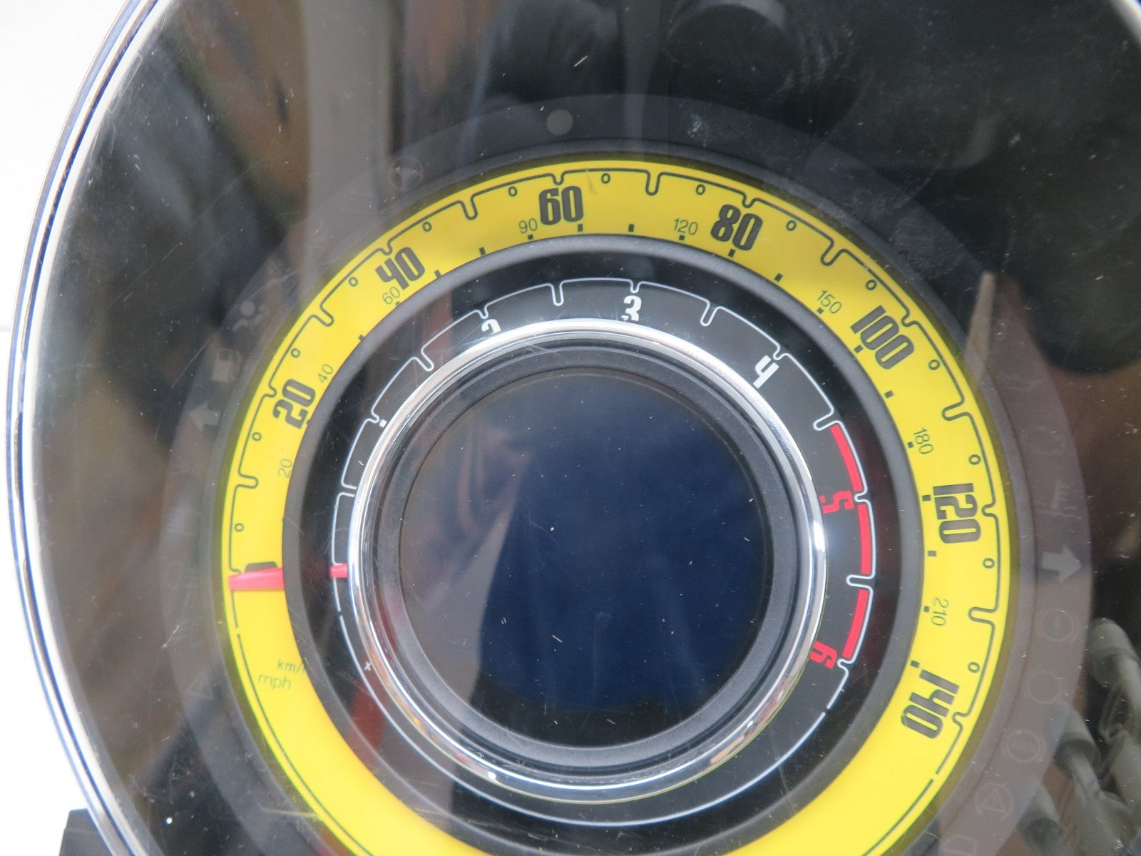 FIAT 500 1.2 PETROL INSTRUMENT SPEEDO CLUSTER DIESEL EDITION YELLOW FACE 2010-13