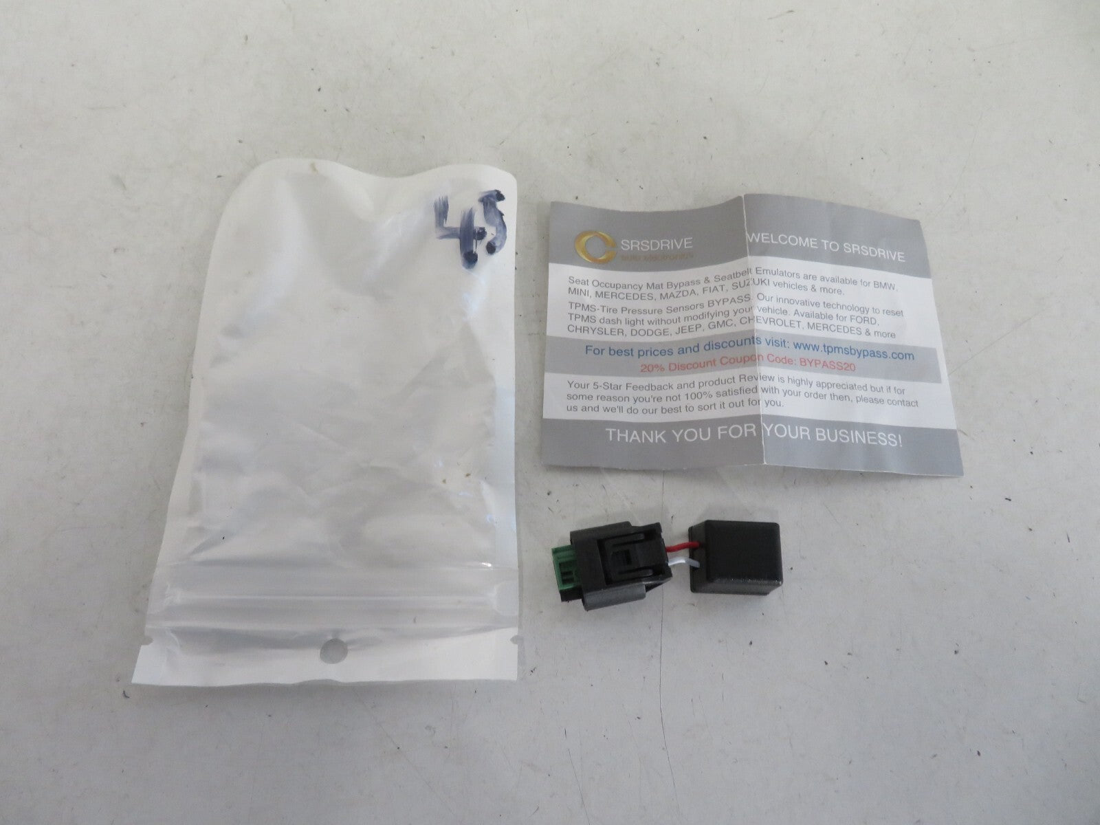 BMW 5 SERIES E39 SEAT BYPASS LIGHT SENSOR 968405-1 1996-2003 1518-45