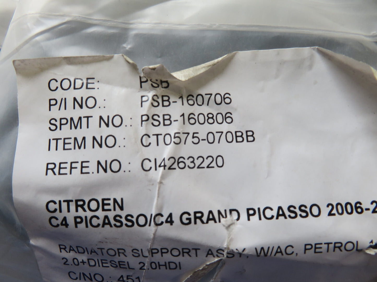 FRONT RADIATOR COWLING FOR CITROEN C4 GRAND PICASSO CI4263220 2006-2013