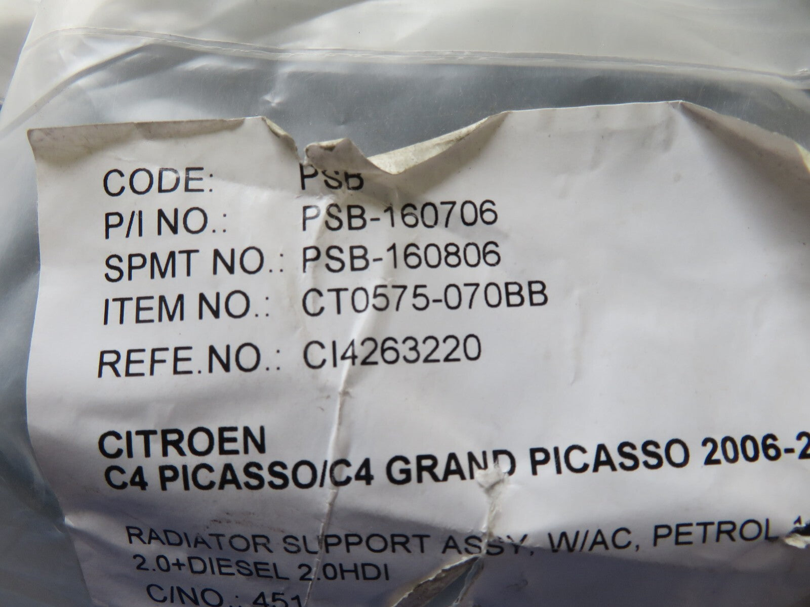 FRONT RADIATOR COWLING FOR CITROEN C4 GRAND PICASSO CI4263220 2006-2013