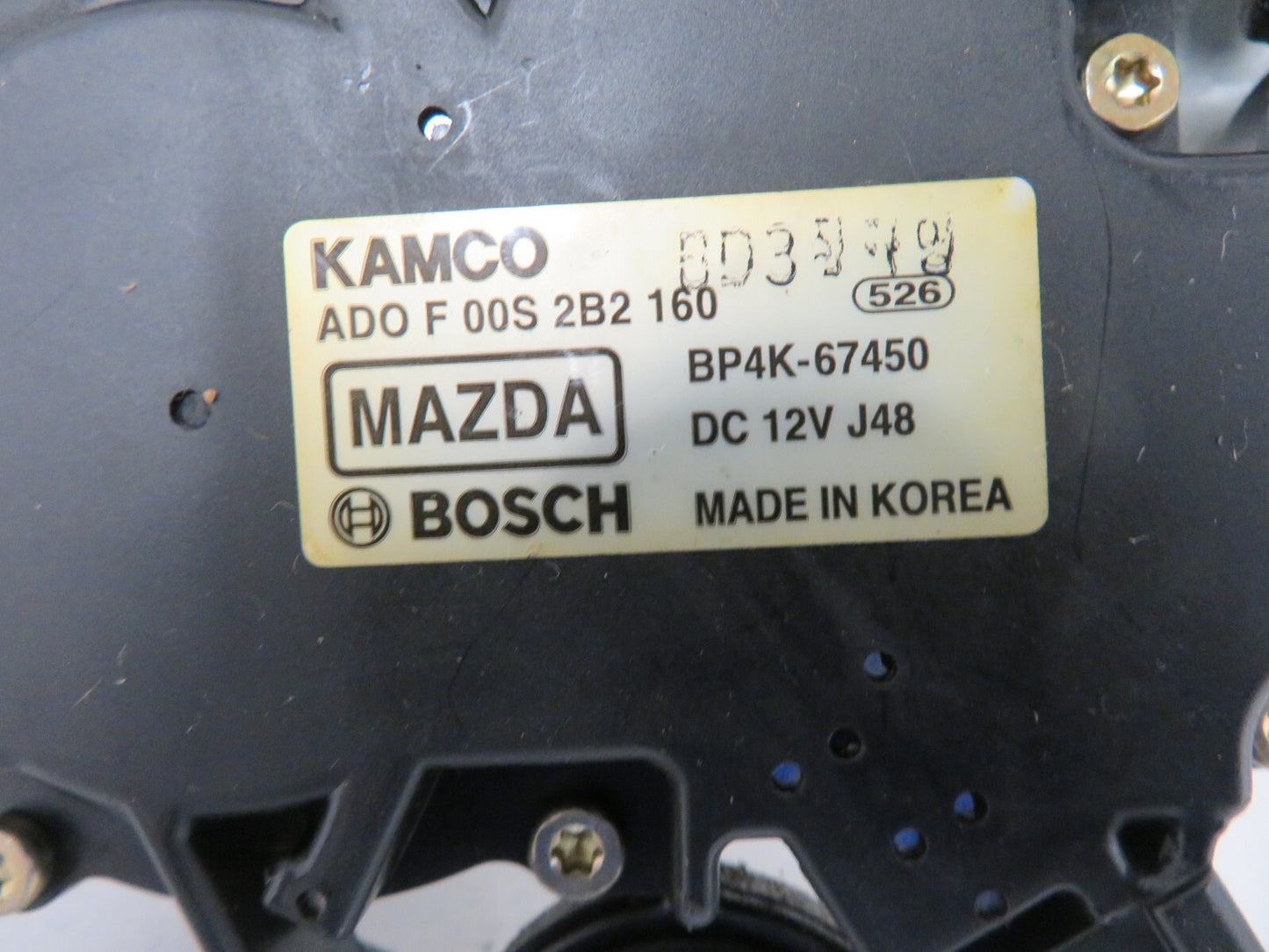 MAZDA 3 REAR WIPER MOTOR BP4K-67450 2004-2009 MIX1511-5