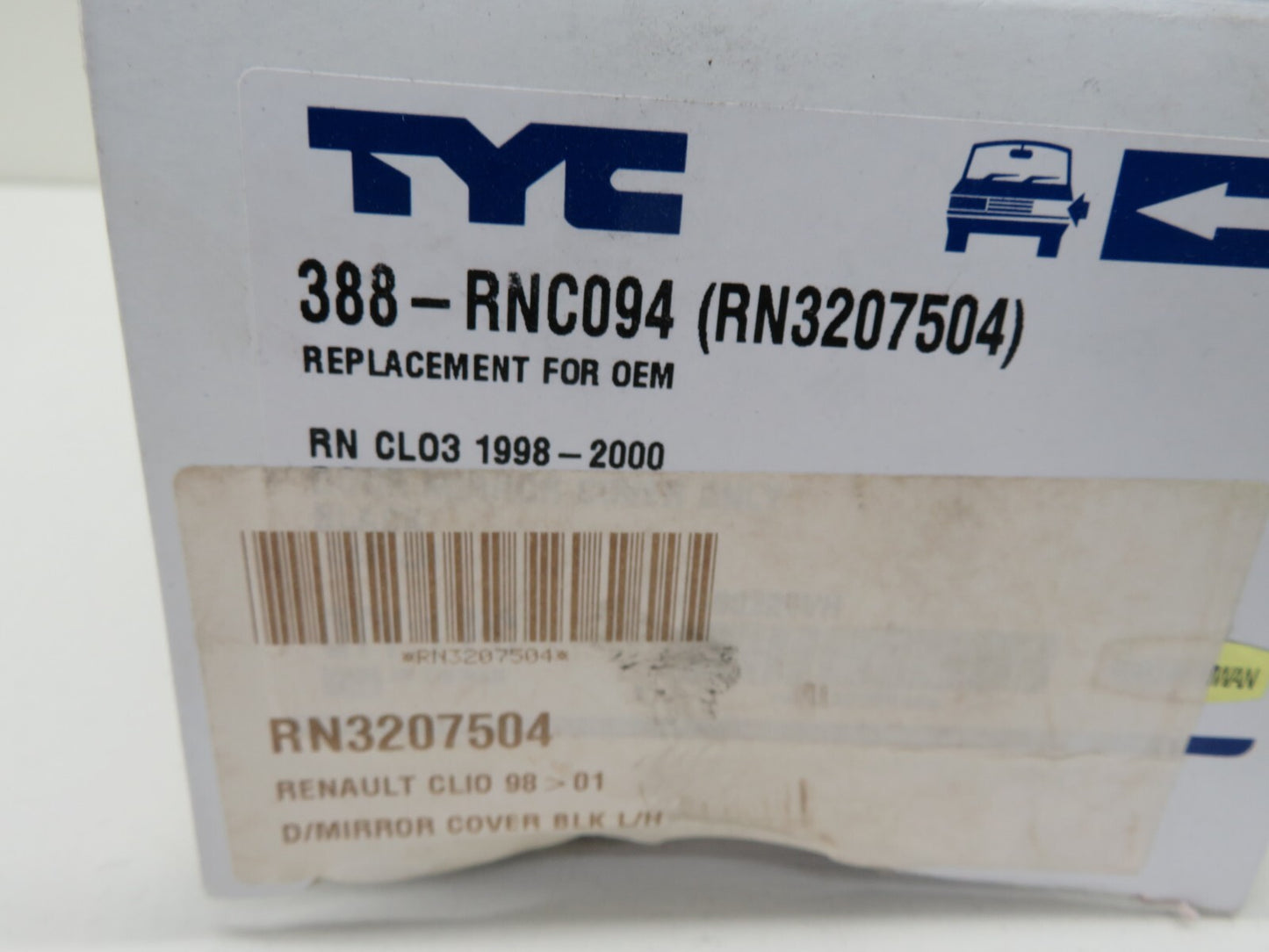 NS PASSENGER DOOR WING MIRROR COVER FOR RENAULT CLIO 1998-2000 RN3207504