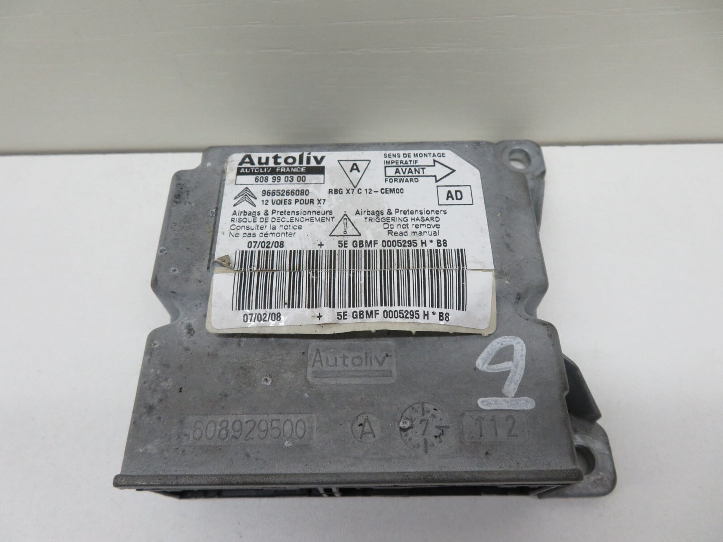 CITROEN C5 X7 AIR BAG CONTROL MODULE 9665266080 2008-2015 1528-9