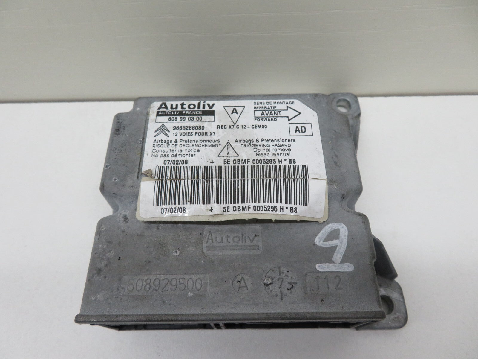 CITROEN C5 X7 AIR BAG CONTROL MODULE 9665266080 2008-2015 1528-9