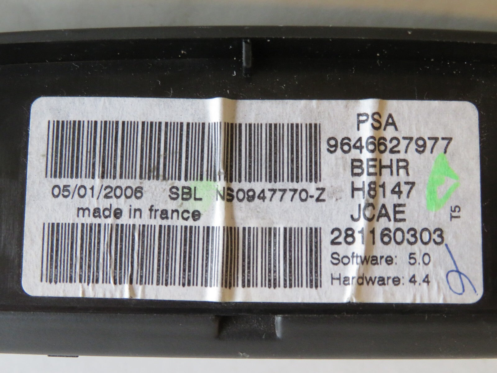 PEUGEOT 307CC HEATER CLIMATE CONTROLS 9646627977 2003-2007 AMS1016-13