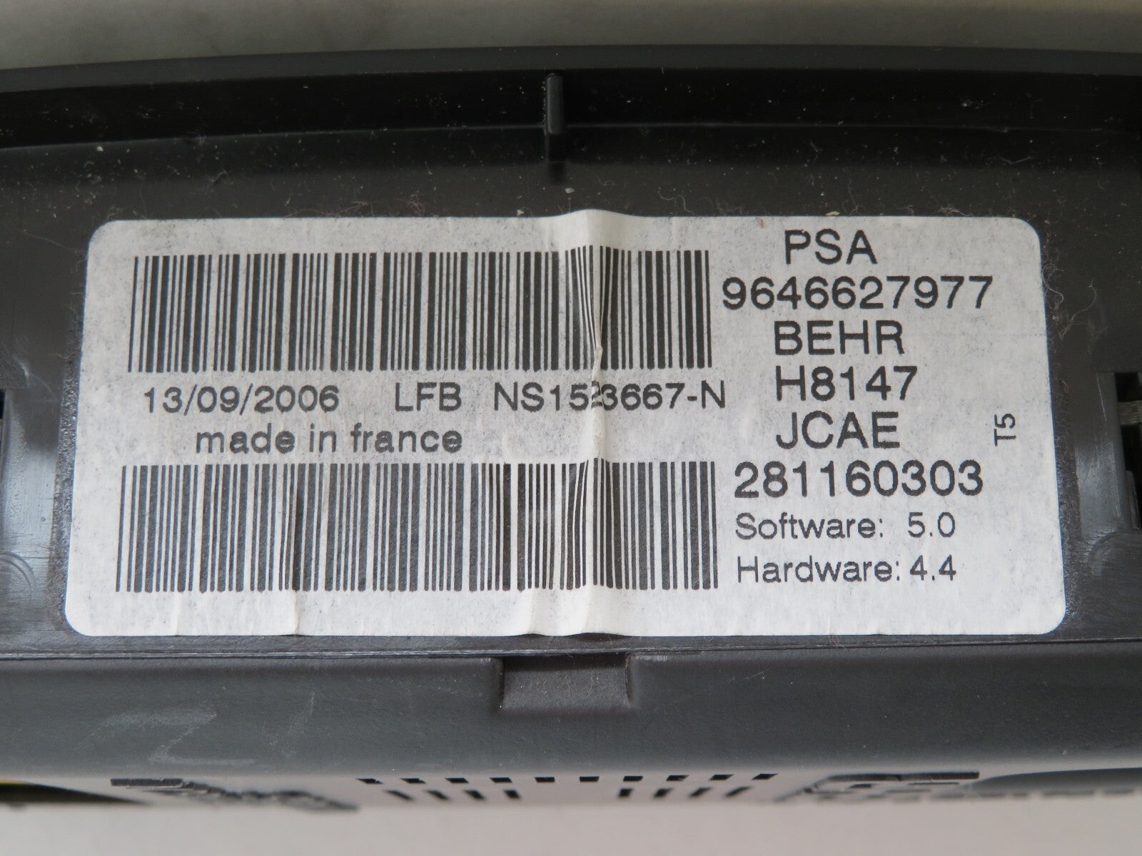 PEUGEOT 307CC HEATER CLIMATE CONTROLS 9646627977 2003-2007 AMS1548