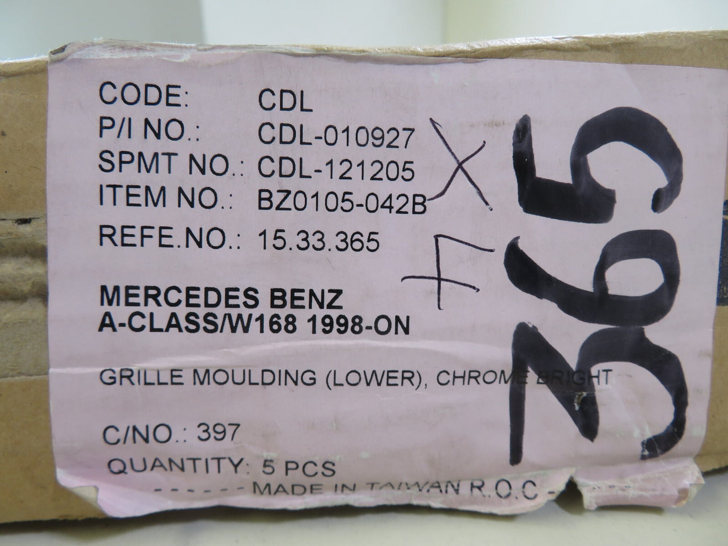 LOWER GRILLE MOULDING TRIM CHROME FOR MERCEDES A CLASS 1998-2000