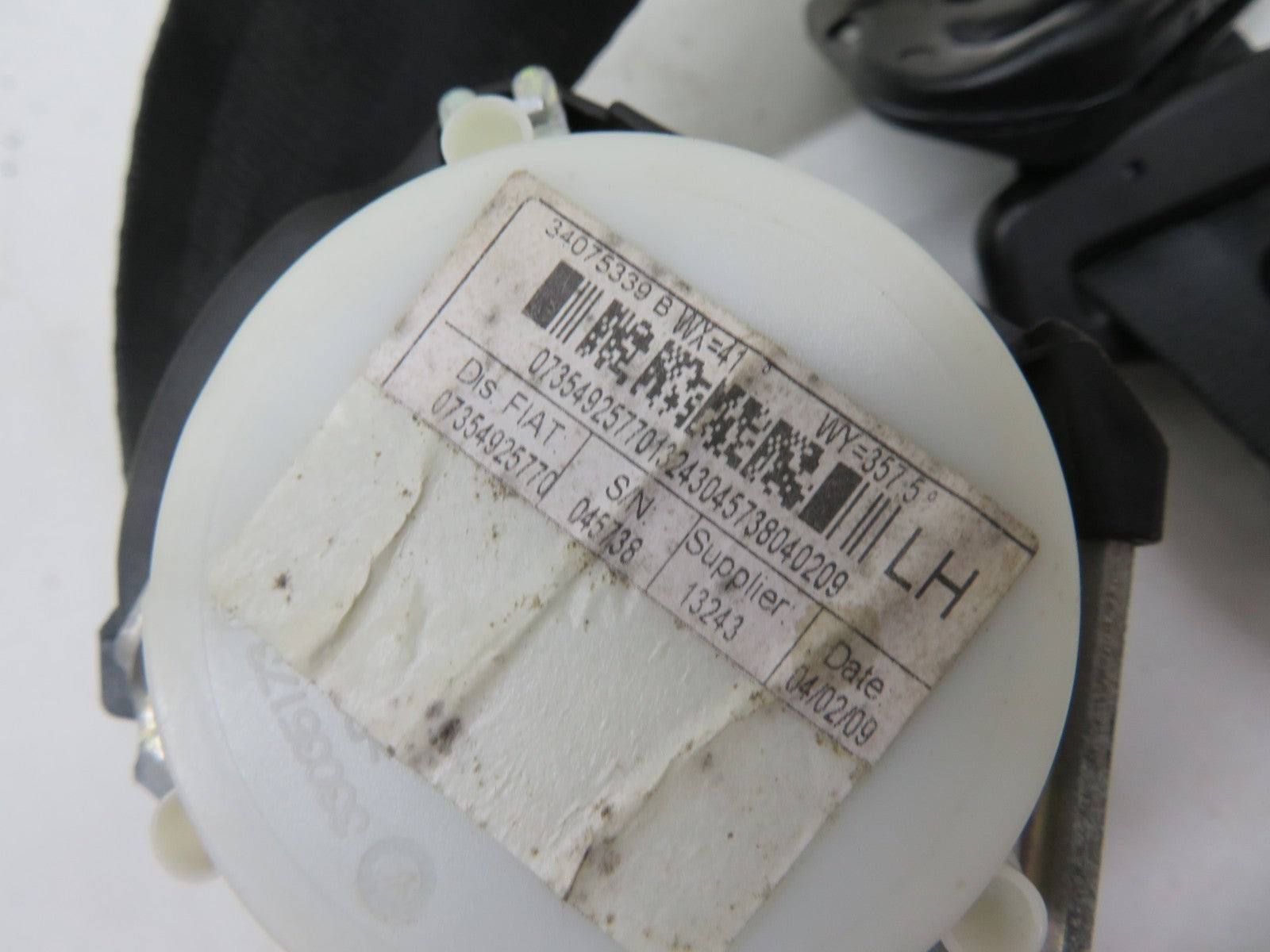 FIAT 500 NSR REAR LEFT SEAT BELT 07354925770 2007-2012 1854-8