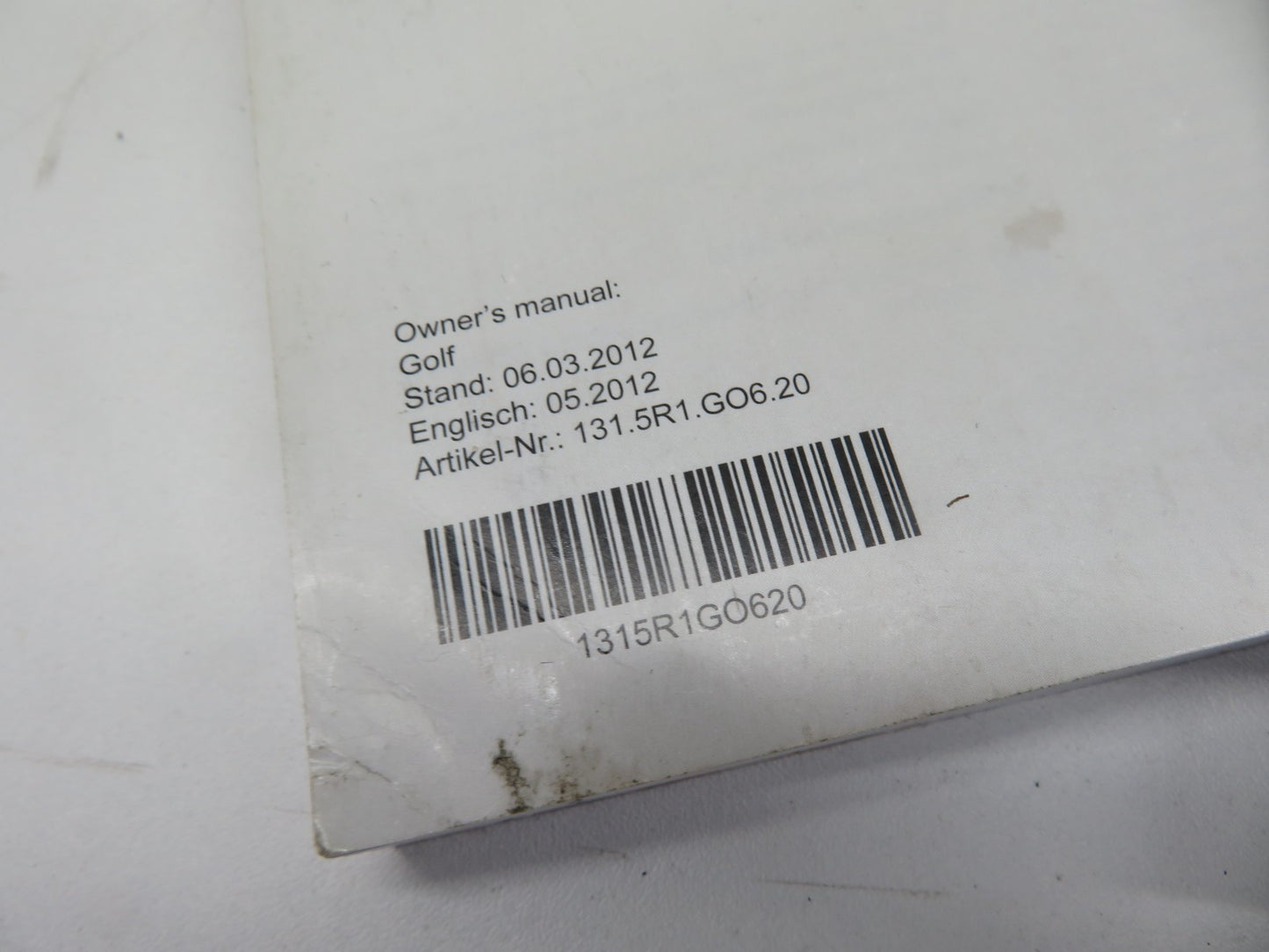 VW GOLF MK6 OWNERS MANUAL WITH FOLDER 2009-2013 REF-