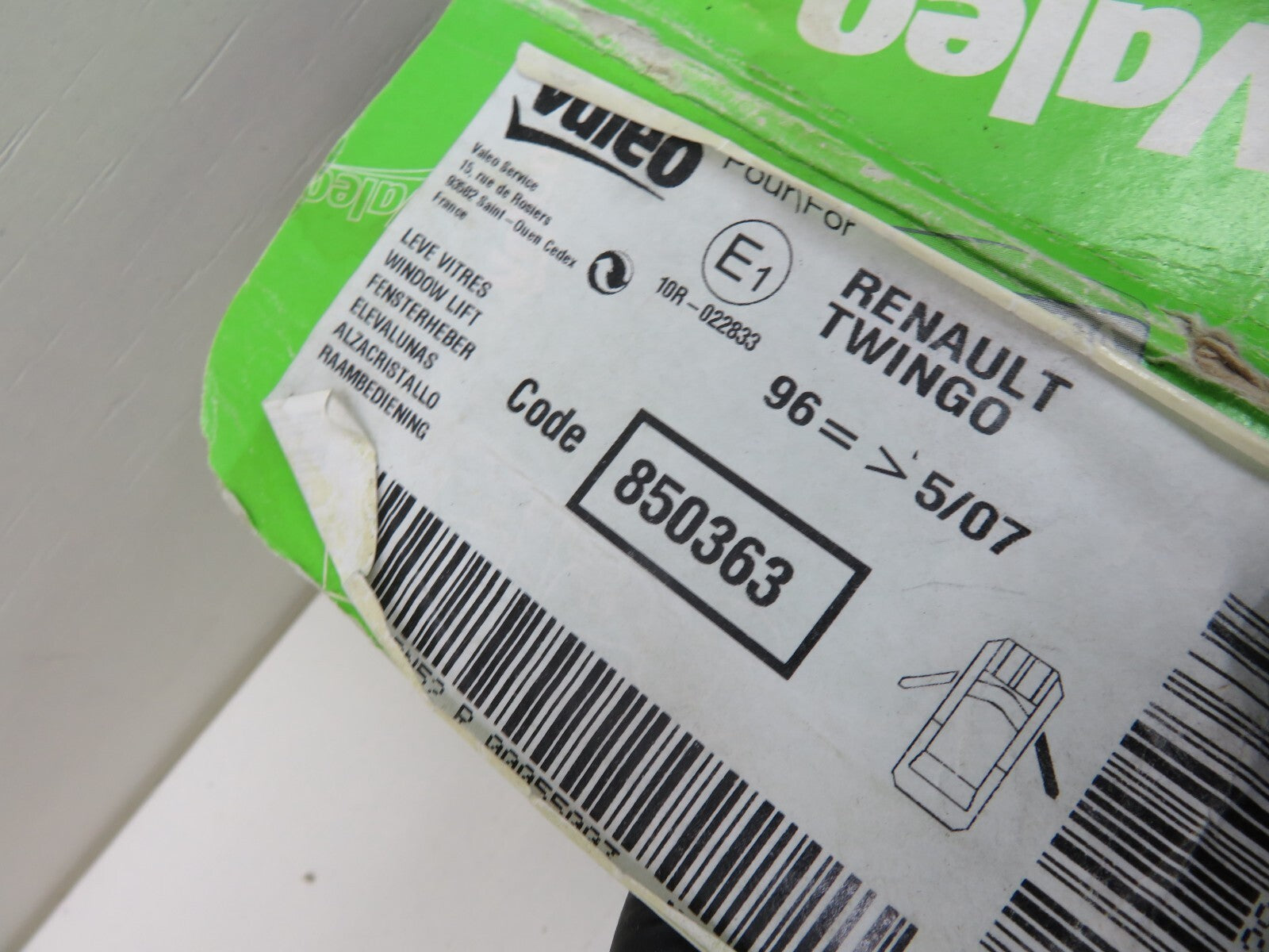 OS DRIVER DOOR WINDOW REGULATOR MOTOR FOR RENAULT TWINGO 1996-2007 VALEO 850363