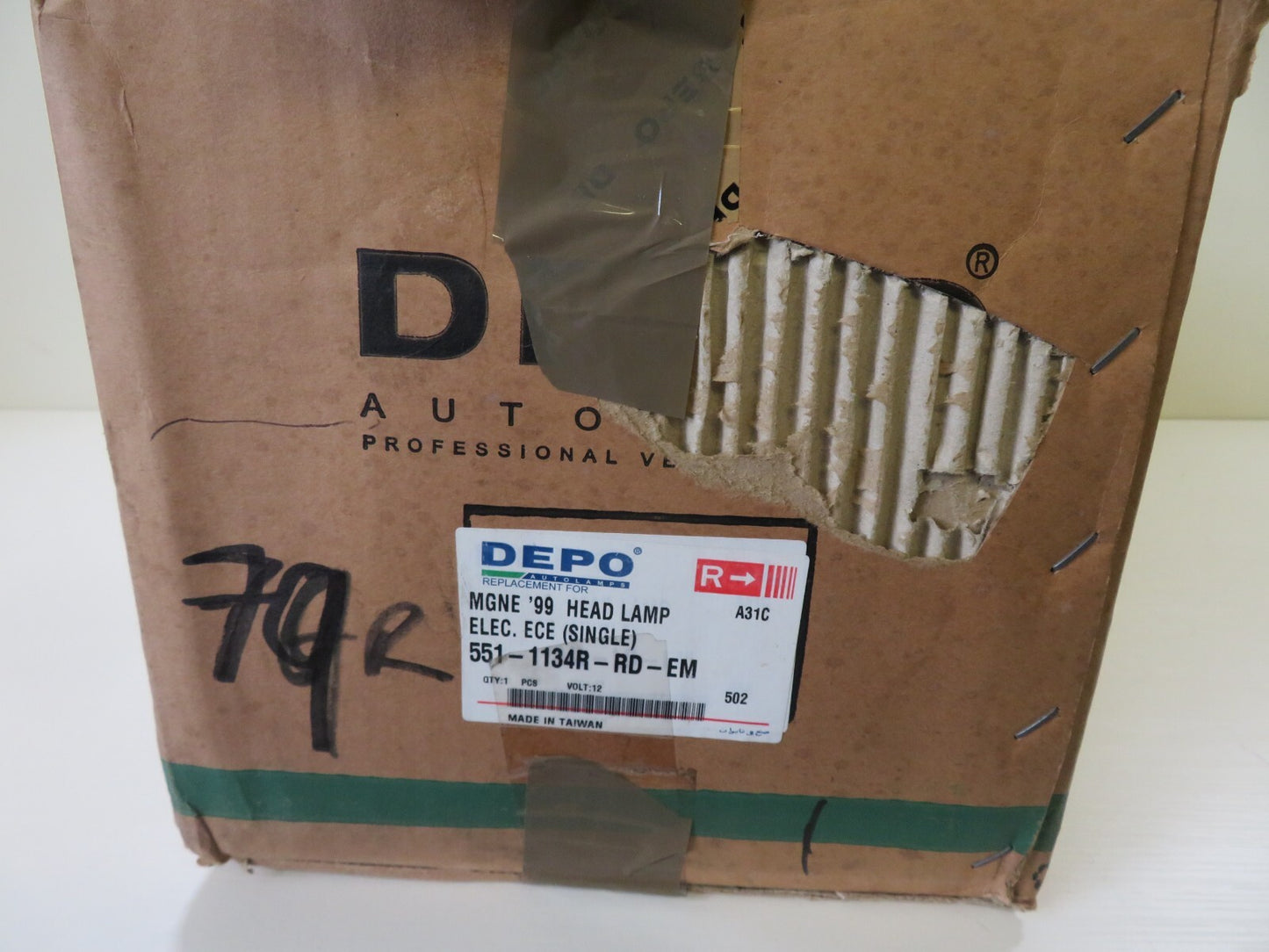 OS DRIVER RH HEADLIGHT DEPO 551-1134R-RD-EM FITS RENAULT MEGANE 1999-2004 #LMS