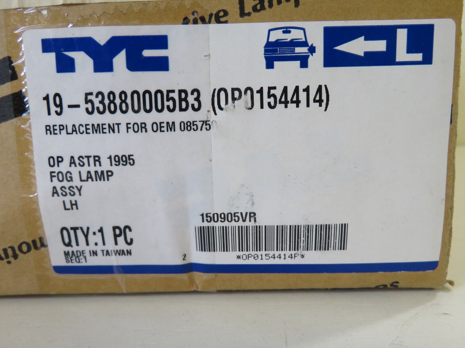 NS PASSENGER LH FRONT FOG LIGHT FOR VAUXHALL ASTRA 1994-1998 OP0154414